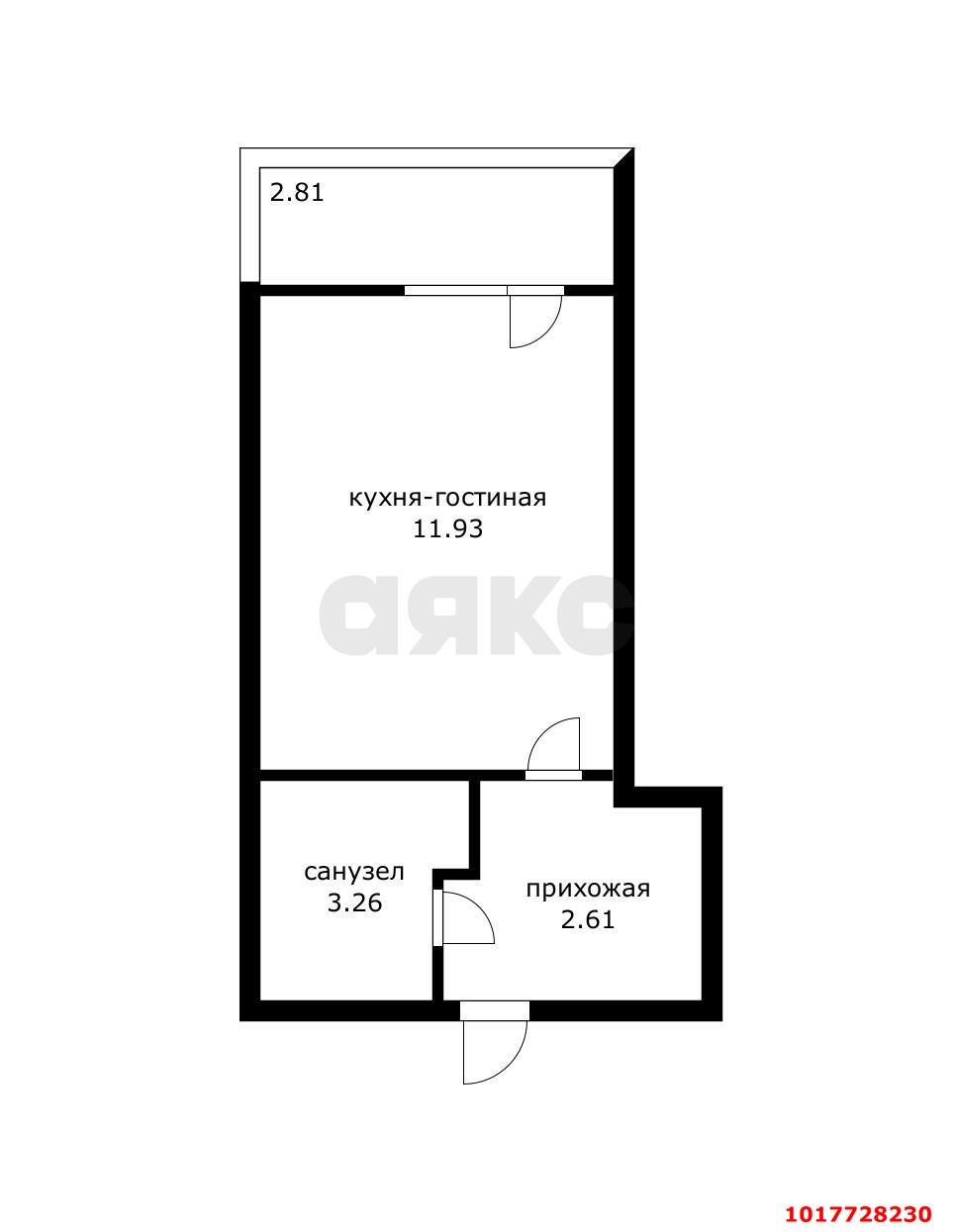 Фото №19: Студия 22&nbsp;м², 8/24&nbsp;эт. - Краснодар, Карасунский внутригородской округ, Черёмушки, мкр. ЖК Рекорд, ул. Новороссийская, 90/2к2