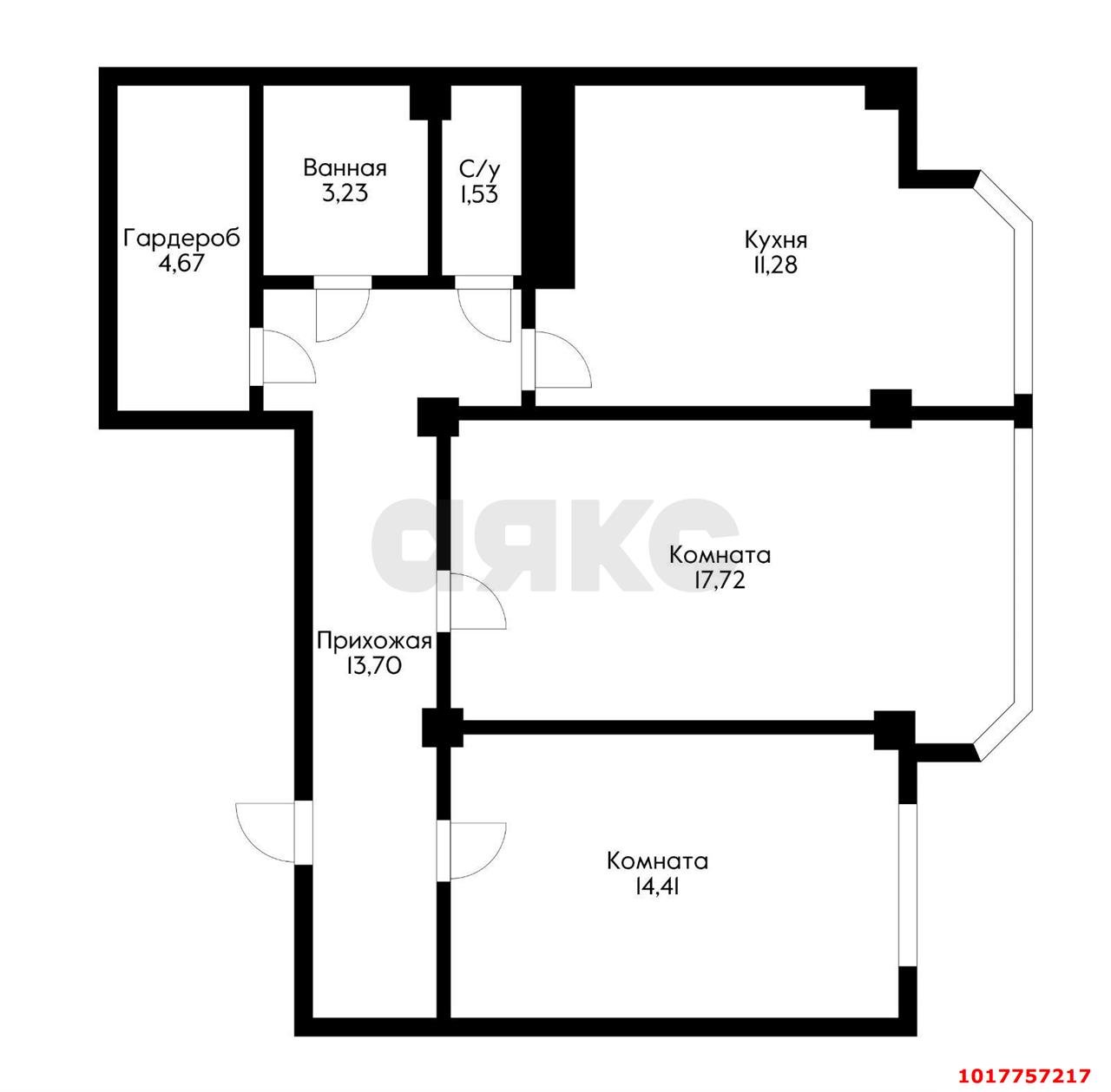 Фото №14: 2-комнатная квартира 68&nbsp;м², 5/10&nbsp;эт. - Яблоновский, мкр. ЖК Уютный, ул. Гагарина, 159/3