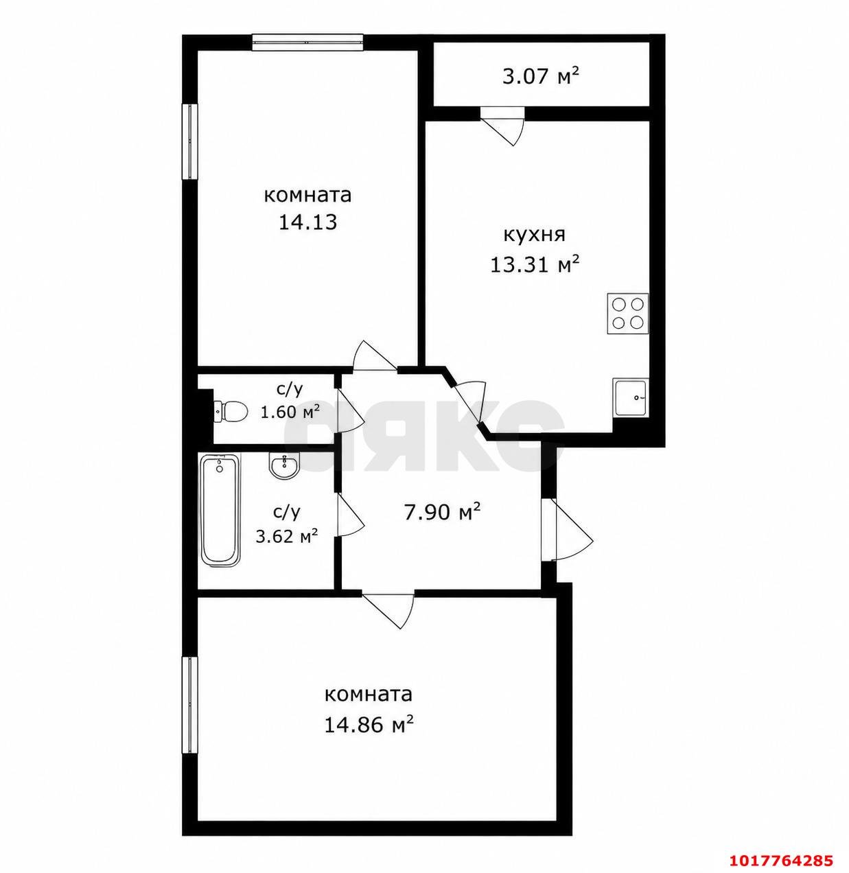 Фото №2: 2-комнатная квартира 55&nbsp;м², 17/18&nbsp;эт. - Краснодар, Прикубанский внутригородской округ, мкр. ЖК Архитектор, ул. Наставников, 10