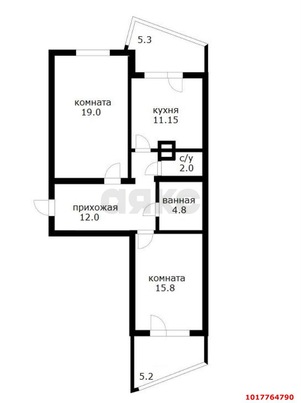 Фото №7: 2-комнатная квартира 82&nbsp;м², 9/16&nbsp;эт. - Краснодар, Прикубанский внутригородской округ, Калинино, Завод Радиоизмерительных Приборов, мкр. квартал Народный, пер. Ленинский, 20/1к10