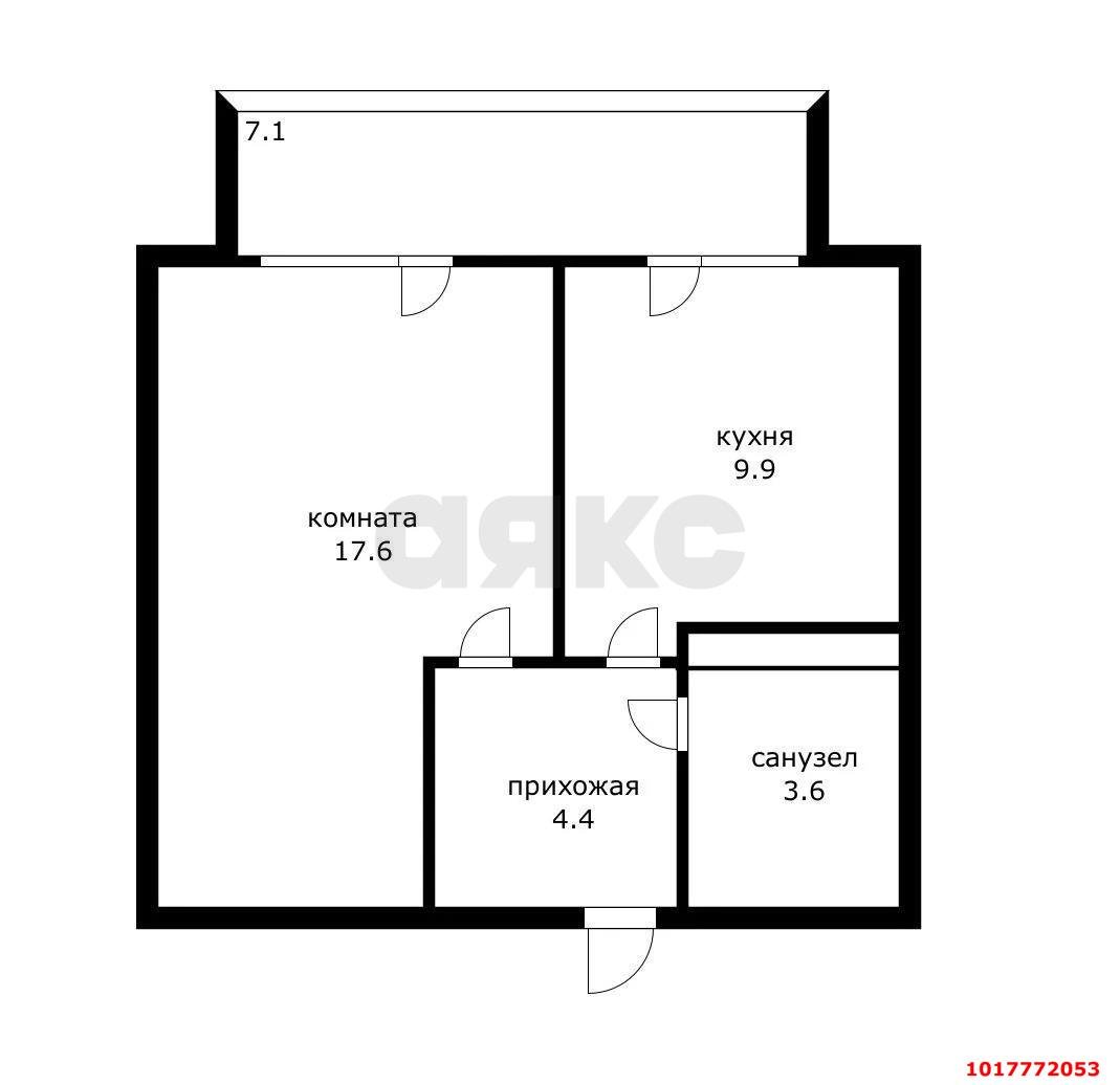 Фото №7: 1-комнатная квартира 42&nbsp;м², 18/20&nbsp;эт. - Краснодар, Карасунский внутригородской округ, Хлопчато-бумажный Комбинат, мкр. ЖК Альфа, ул. Уральская, 100