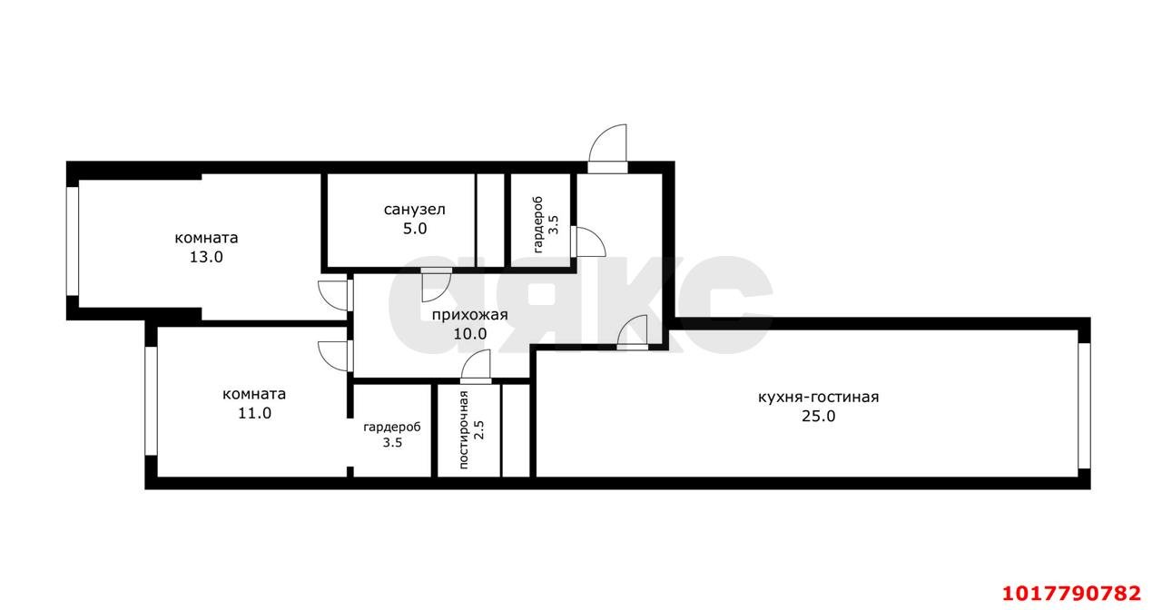 Фото №14: 2-комнатная квартира 70&nbsp;м², 22/24&nbsp;эт. - Краснодар, Карасунский внутригородской округ, Хлопчато-бумажный Комбинат, мкр. жилой комплекс Фамилия, ул. Старокубанская, 124