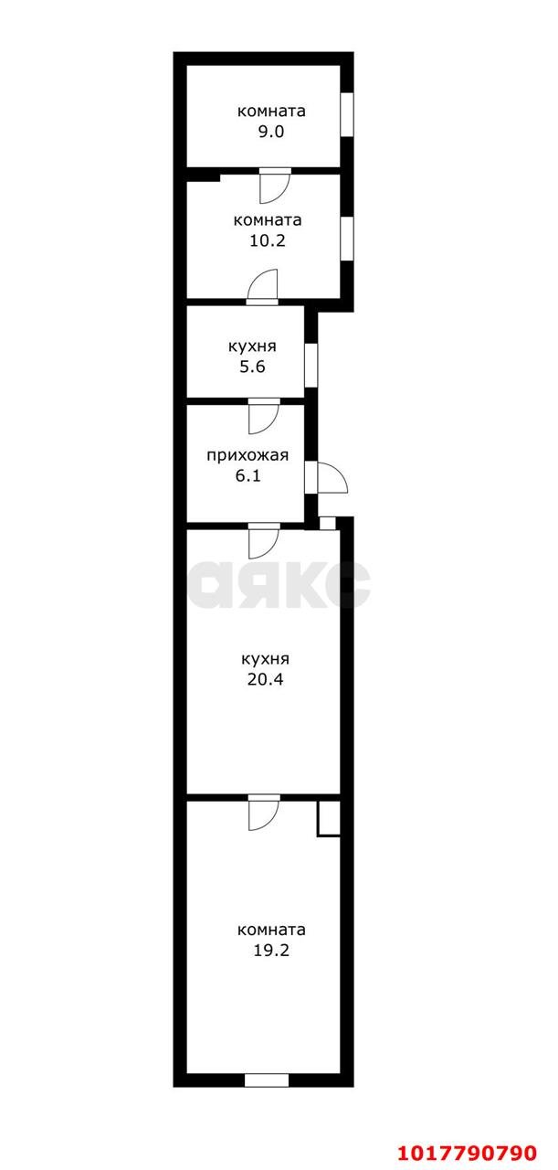 Фото №9: 4-комнатная квартира 68&nbsp;м², 1/1&nbsp;эт. - Краснодар, Западный внутригородской округ, мкр. Центральный, ул. Гоголя, 53