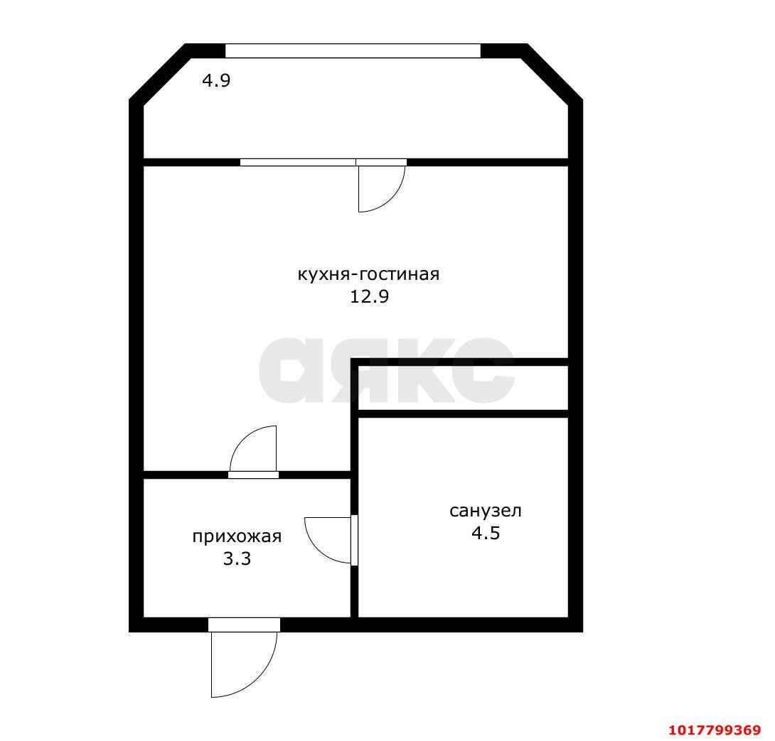 Фото №6: Студия 20&nbsp;м², 4/5&nbsp;эт. - Яблоновский, ул. Космическая, 88к7