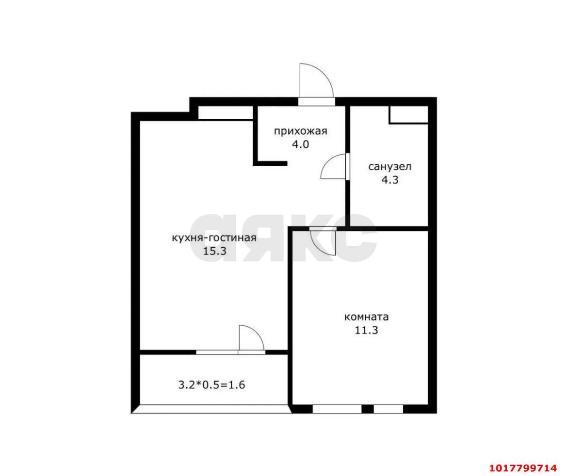 Фото №3: 1-комнатная квартира 38&nbsp;м², 3/9&nbsp;эт. - Краснодар, Прикубанский внутригородской округ, мкр. культурный квартал Эрмитаж, ул. имени Мурата Ахеджака, 20к1