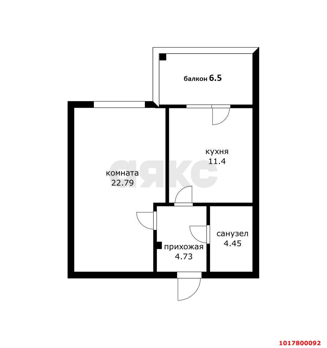 Фото №19: 1-комнатная квартира 50&nbsp;м², 5/16&nbsp;эт. - Краснодар, Западный внутригородской округ, мкр. Юбилейный, пр-кт Чекистов, 42