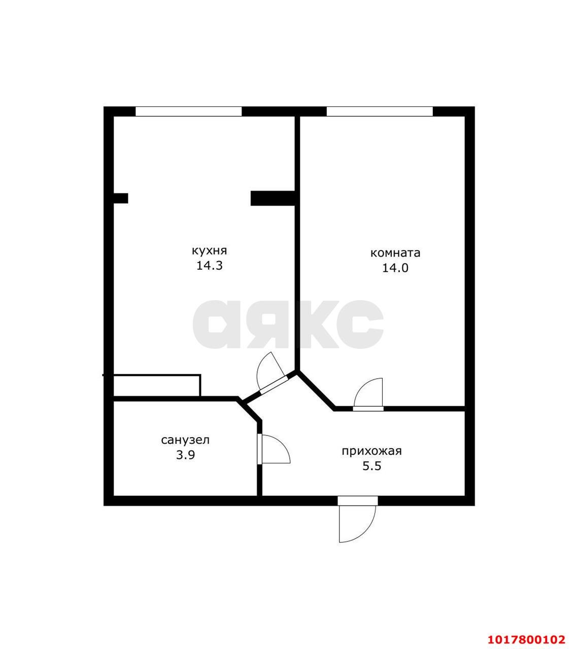 Фото №11: 1-комнатная квартира 38&nbsp;м², 5/8&nbsp;эт. - Яблоновский, ул. Тургеневское Шоссе, 1Дк3