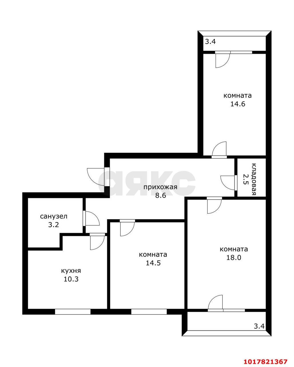 Фото №19: 3-комнатная квартира 71&nbsp;м², 4/9&nbsp;эт. - Краснодар, Прикубанский внутригородской округ, мкр. Новый, ул. 9-я Тихая, 7