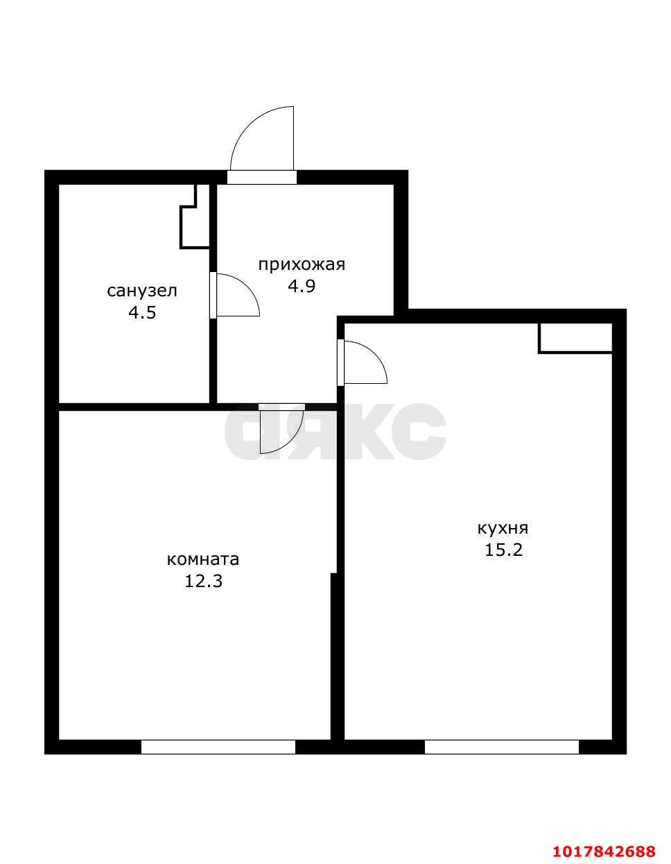 Фото №4: 1-комнатная квартира 36&nbsp;м², 4/9&nbsp;эт. - Краснодар, Прикубанский внутригородской округ, мкр. Парк Победы, ул. имени Героя Дангиреева, 2