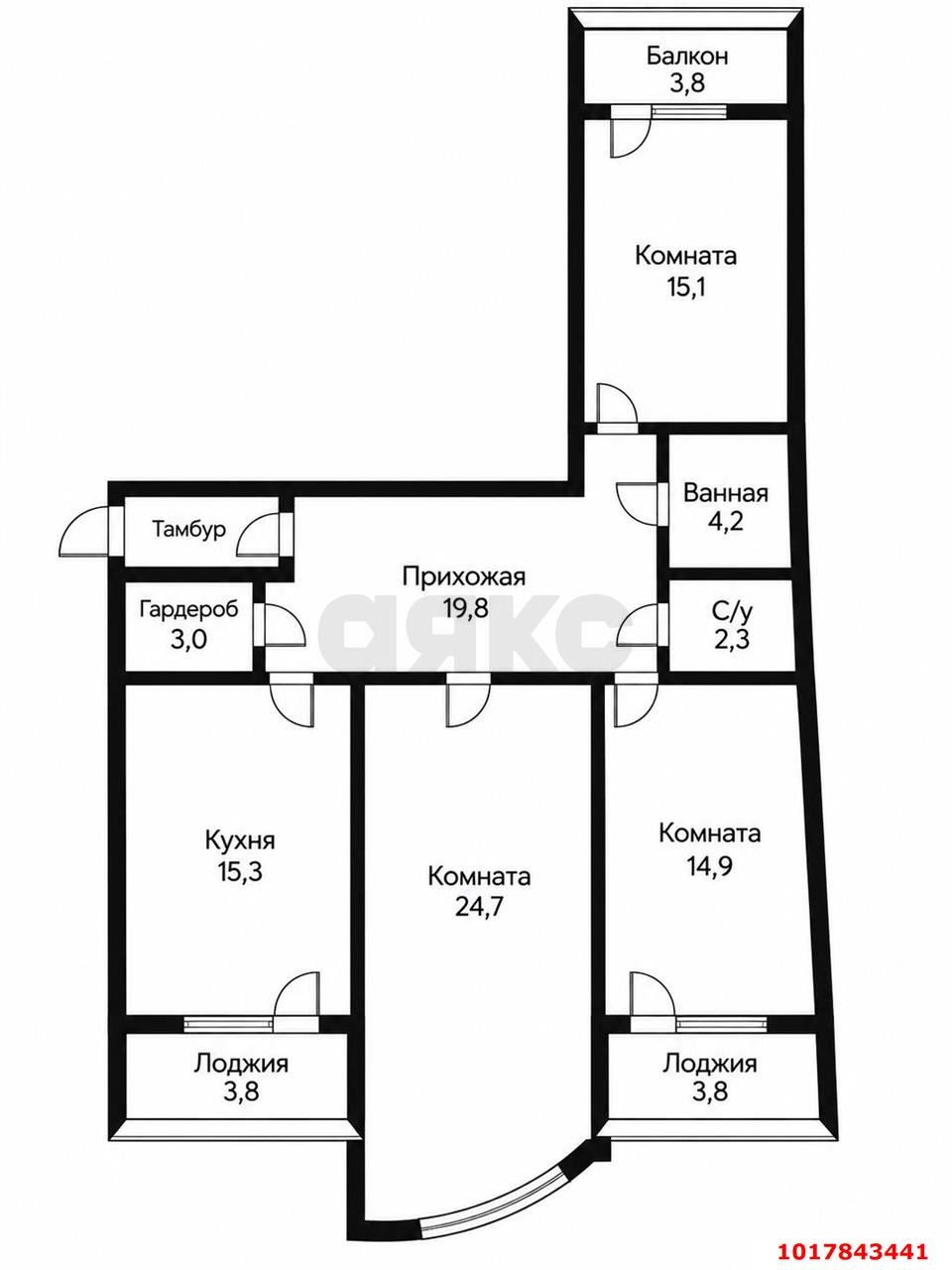 Фото №27: 3-комнатная квартира 108&nbsp;м², 4/16&nbsp;эт. - Краснодар, Карасунский внутригородской округ, Гидростроителей, мкр. ЖК Речной Бриз, ул. Парусная, 10к1