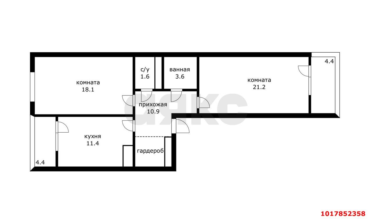 Фото №13: 2-комнатная квартира 75&nbsp;м², 11/21&nbsp;эт. - Краснодар, Карасунский внутригородской округ, Пашковский, мкр. жилой комплекс Империал, ул. Бородинская, 137/1