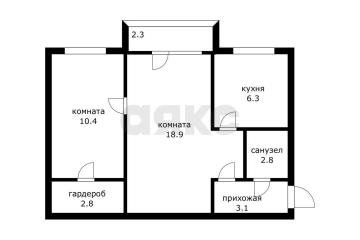 Фото №1: 2-комнатная квартира 44 м², 5/5 эт. - Краснодар, мкр. Черёмушки, ул. Ставропольская, 125/4