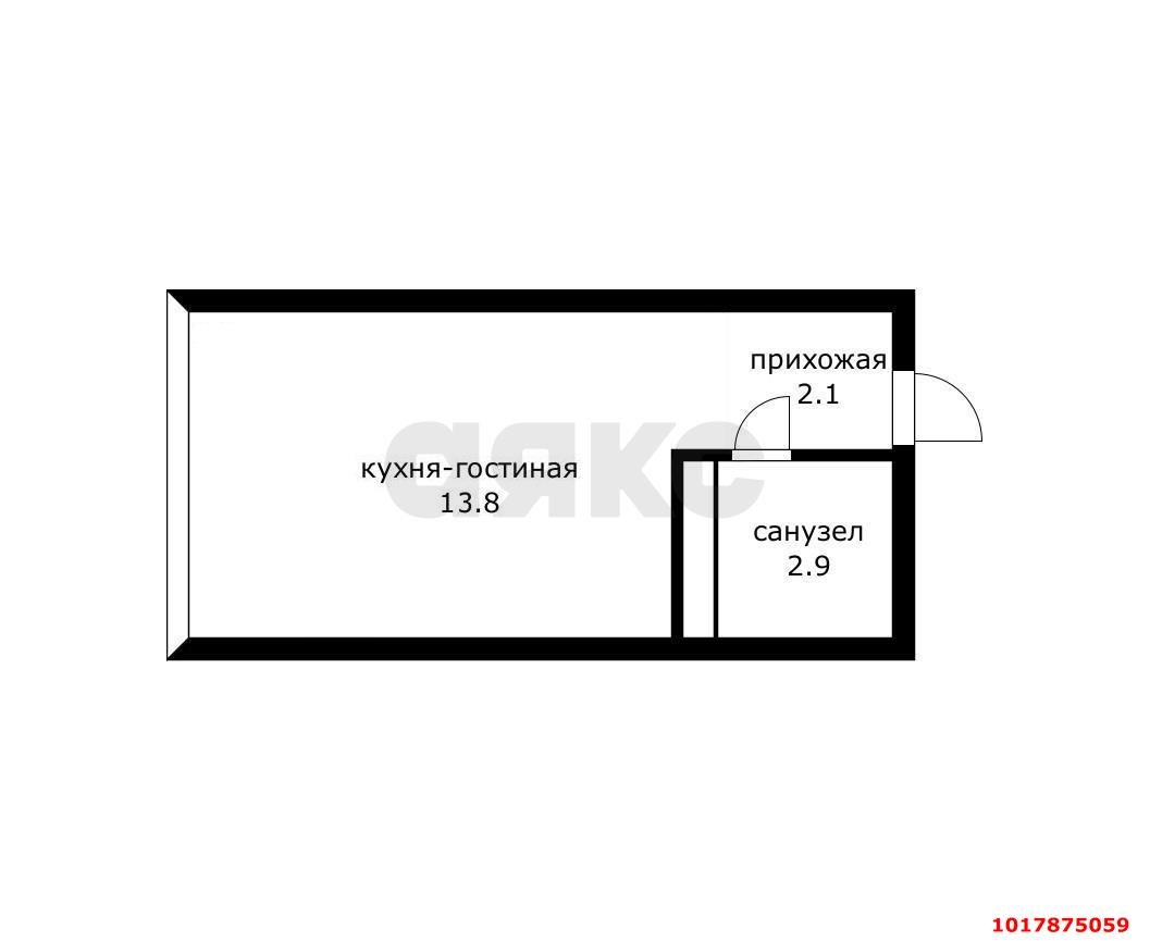 Фото №6: Студия 19&nbsp;м², 16/16&nbsp;эт. - Краснодар, Прикубанский внутригородской округ, мкр. жилой комплекс Самолёт-5, ул. Ивана Беличенко, 103