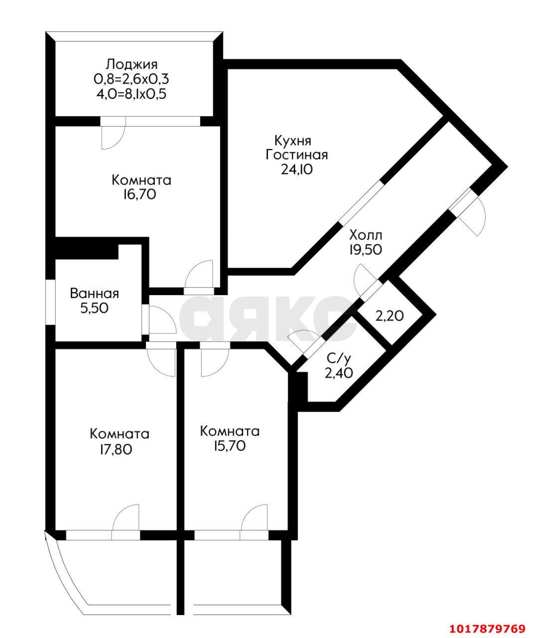Фото №13: 3-комнатная квартира 118&nbsp;м², 2/23&nbsp;эт. - Краснодар, Западный внутригородской округ, ЖК Новый Город, мкр. Юбилейный, б-р Клары Лучко, 14к3