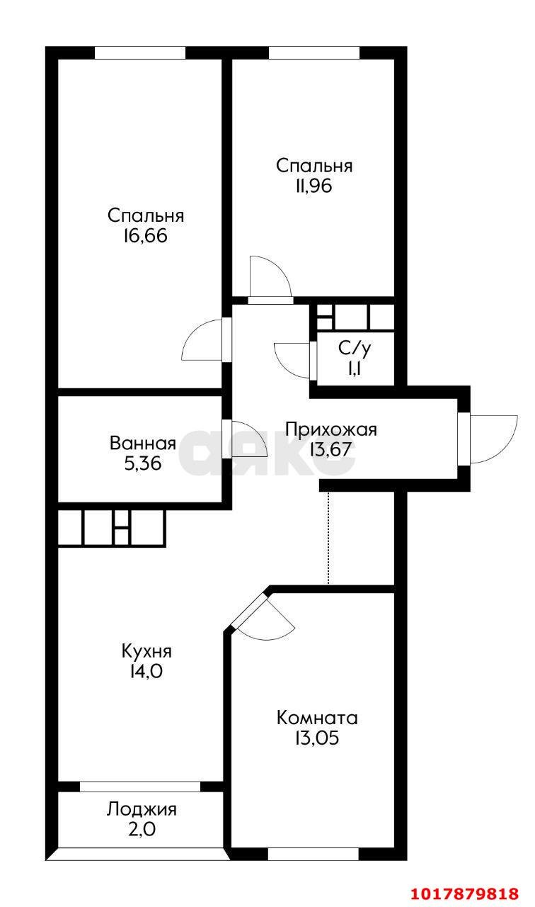 Фото №9: 3-комнатная квартира 79&nbsp;м², 14/24&nbsp;эт. - Краснодар, Карасунский внутригородской округ, жилой комплекс Гарантия, мкр. Камвольно-суконный Комбинат, ул. Дежнёва, 29/3