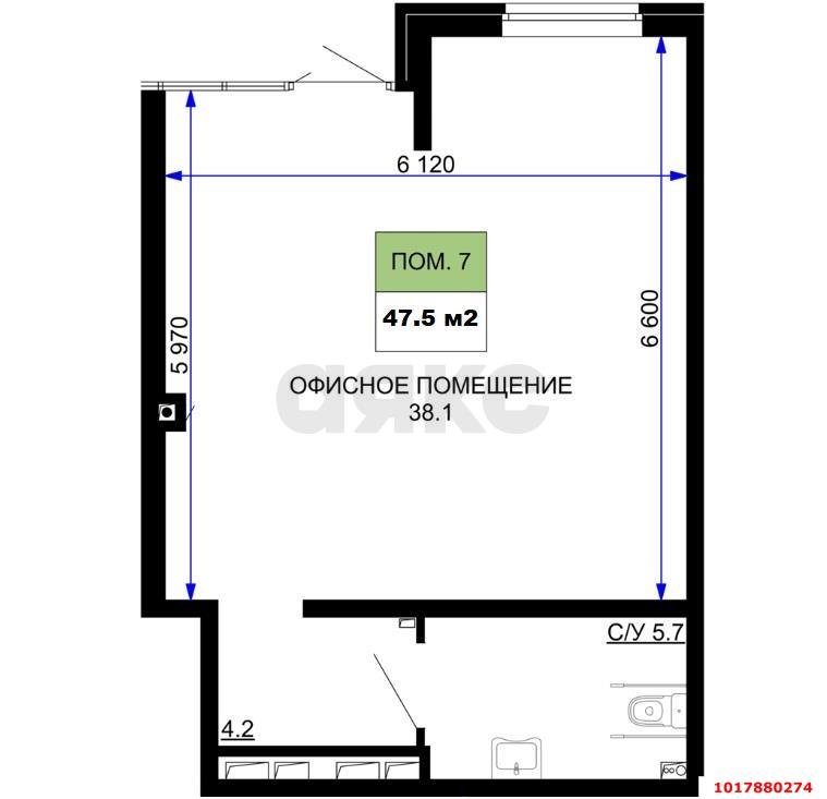 Фото №3: Торговое помещение 47&nbsp;м², 1/16&nbsp;эт. - Краснодар, Прикубанский внутригородской округ, мкр. жилой комплекс Дыхание, ул. Лётчика Позднякова, 2к29