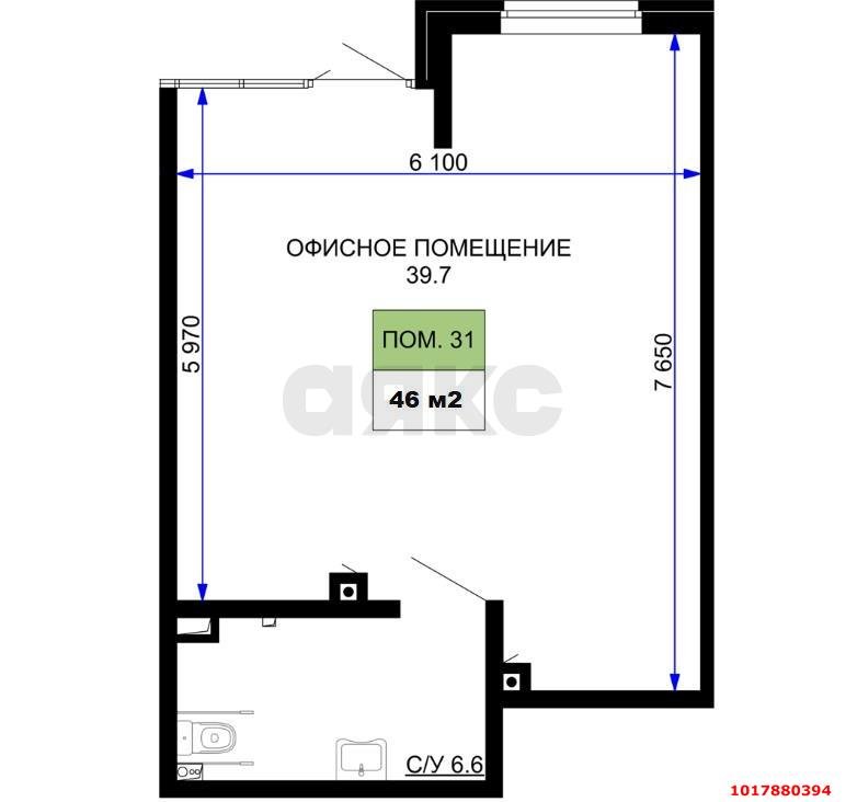 Фото №4: Торговое помещение 46&nbsp;м², 1/16&nbsp;эт. - Краснодар, Прикубанский внутригородской округ, мкр. жилой комплекс Дыхание, ул. Лётчика Позднякова, 2к28