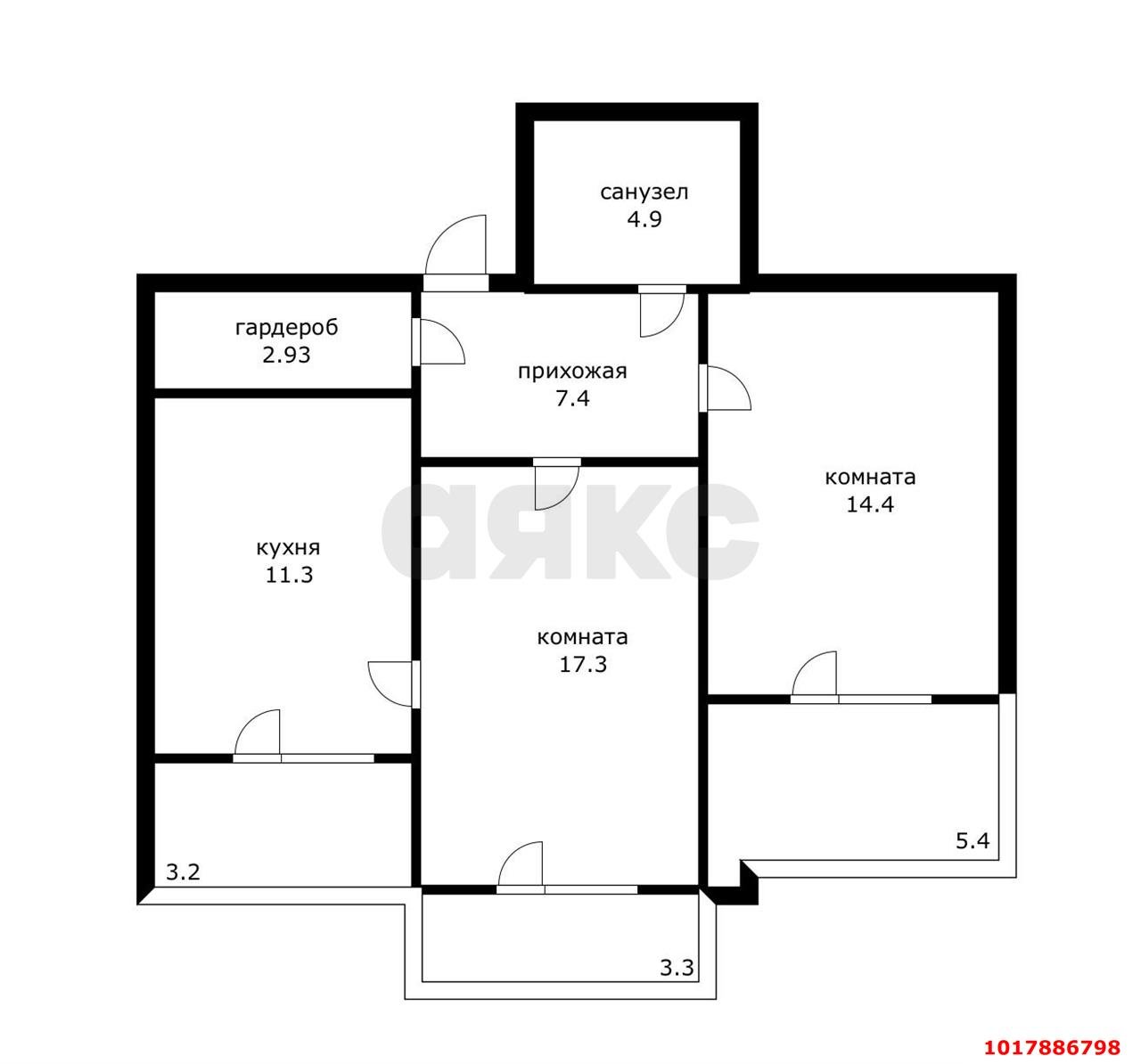 Фото №21: 2-комнатная квартира 70&nbsp;м², 8/16&nbsp;эт. - Краснодар, Центральный внутригородской округ, мкр. Завод Измерительных Приборов, ул. Московская, 59