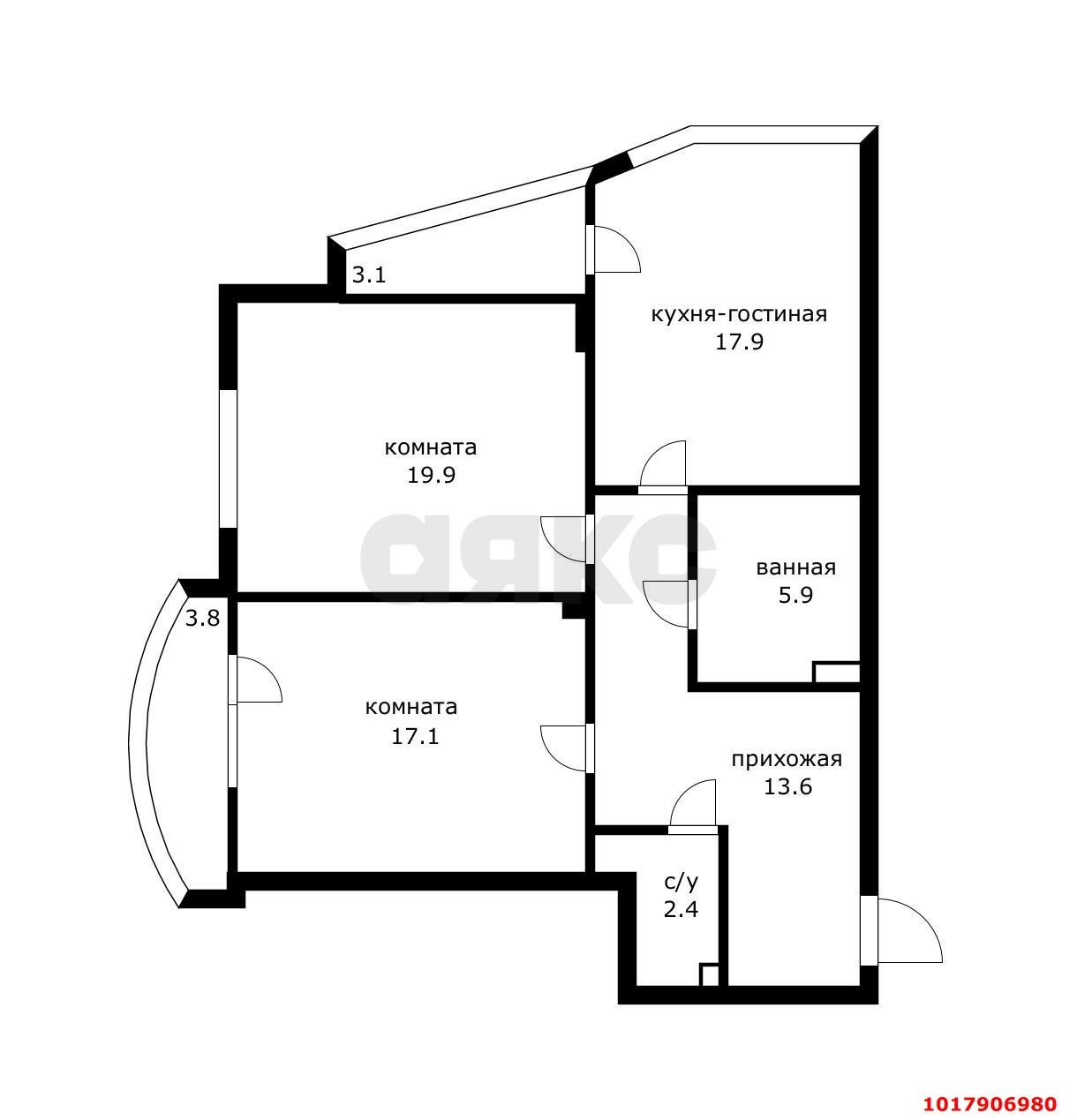 Фото №23: 2-комнатная квартира 84&nbsp;м², 2/19&nbsp;эт. - Краснодар, Западный внутригородской округ, мкр. Горгаз, ул. Николая Кондратенко, 6к1