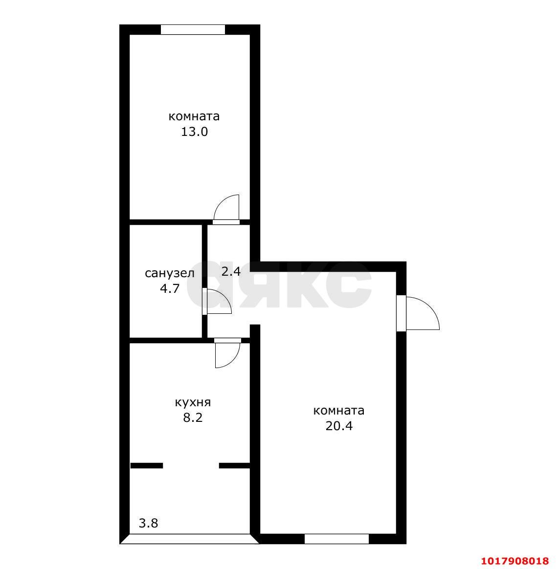 Фото №8: 2-комнатная квартира 52&nbsp;м², 6/6&nbsp;эт. - Яблоновский, ул. Лаухина, 2