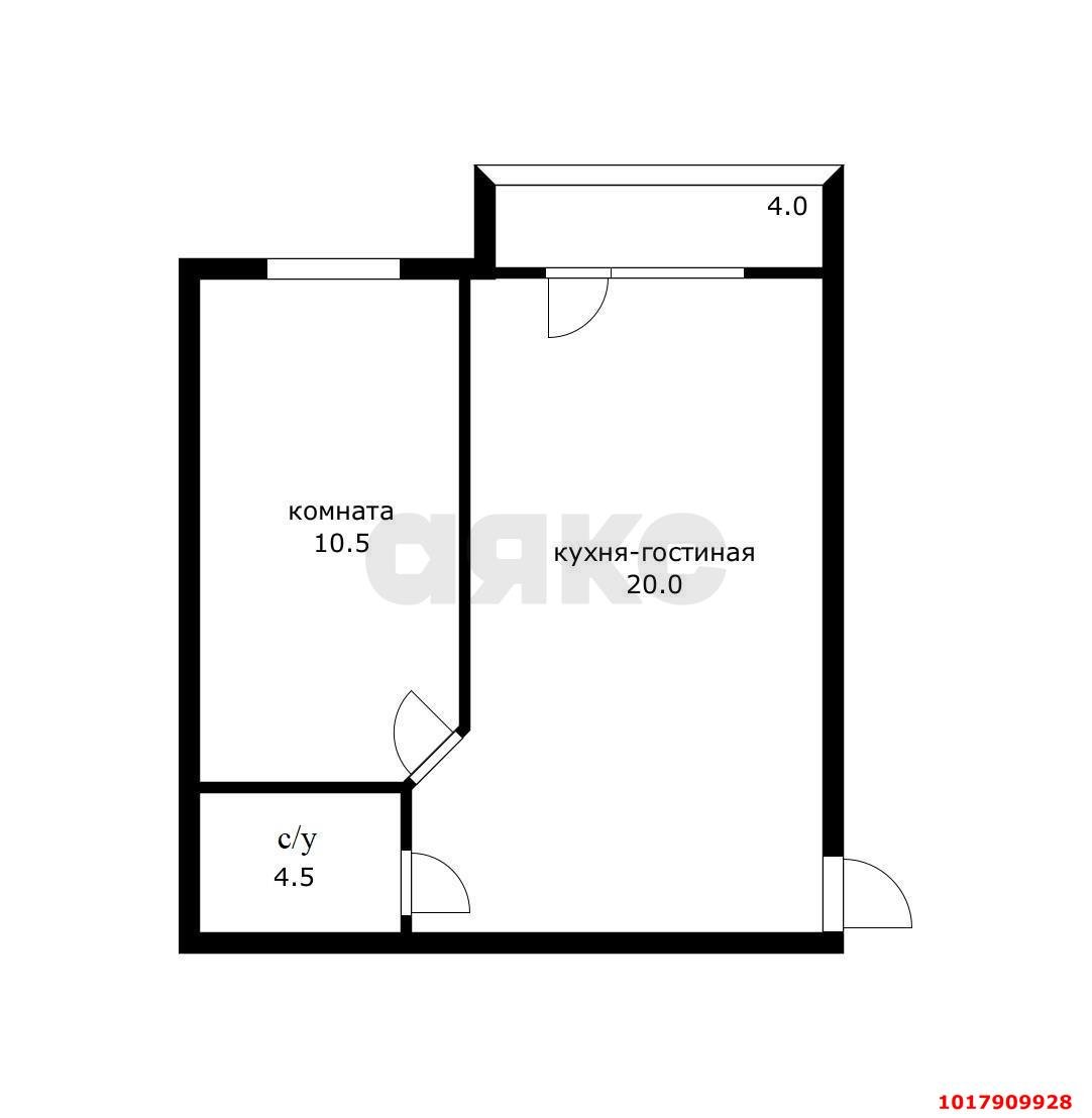 Фото №7: 1-комнатная квартира 39&nbsp;м², 2/4&nbsp;эт. - Краснодар, Прикубанский внутригородской округ, мкр. Краевая Клиническая Больница, ул. Домбайская, 2/1