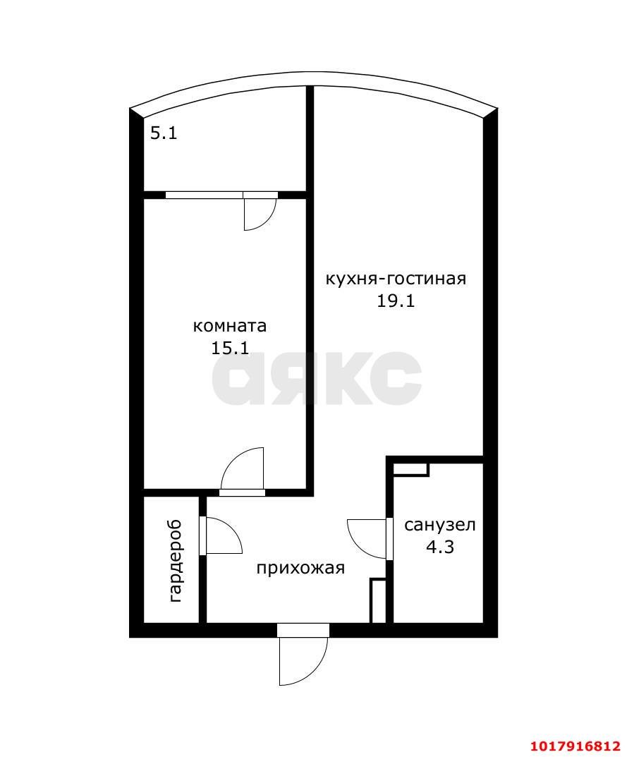 Фото №13: 2-комнатная квартира 53&nbsp;м², 16/17&nbsp;эт. - Краснодар, Прикубанский внутригородской округ, Россинского, мкр. жилой комплекс Альпы, ул. Командорская, 6к1