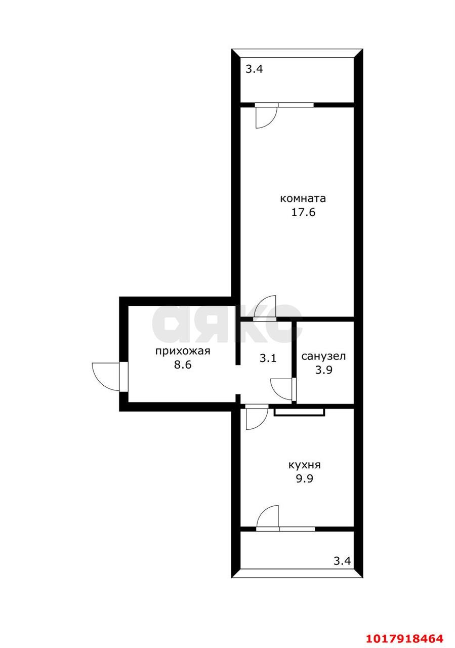 Фото №13: 1-комнатная квартира 50&nbsp;м², 2/16&nbsp;эт. - Краснодар, Карасунский внутригородской округ, мкр. Гидростроителей, ул. имени Невкипелого, 6