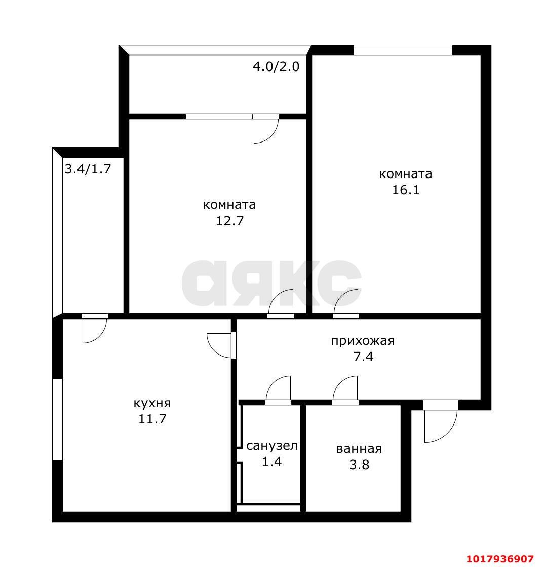 Фото №23: 2-комнатная квартира 61&nbsp;м², 3/18&nbsp;эт. - Краснодар, Прикубанский внутригородской округ, ЖК Бауинвест, мкр. ЖК Парк у Дома, ул. Героя Владислава Посадского, 17