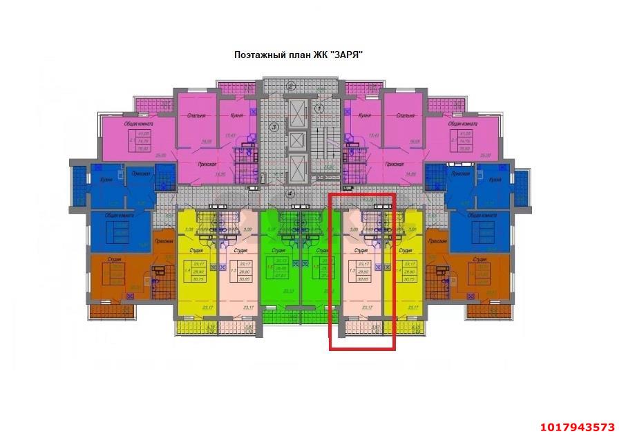Фото №18: Студия 27&nbsp;м², 13/26&nbsp;эт. - Краснодар, Западный внутригородской округ, ЖК Заря, мкр. Фестивальный, ул. Монтажников, 1/2