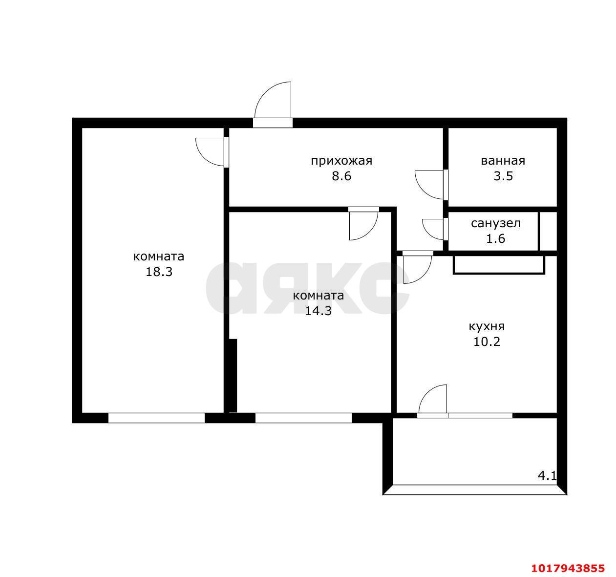 Фото №19: 2-комнатная квартира 60&nbsp;м², 18/20&nbsp;эт. - Краснодар, Карасунский внутригородской округ, Почтовый, мкр. жилой комплекс Почтовый, пр-кт имени писателя Знаменского, 32