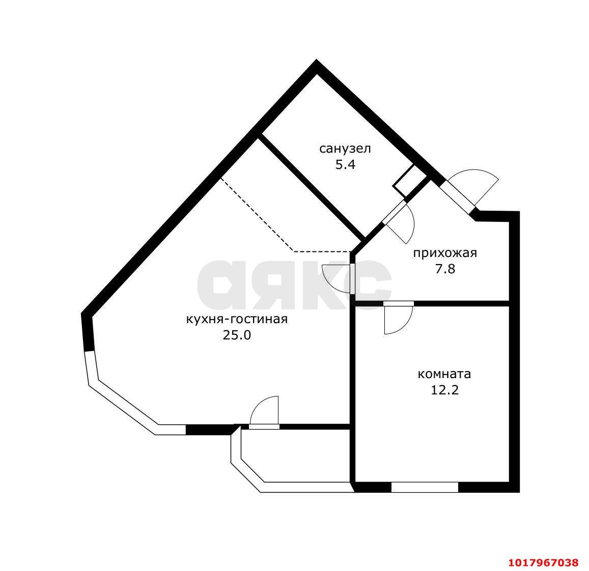 Фото №5: 1-комнатная квартира 45&nbsp;м², 2/21&nbsp;эт. - Краснодар, Карасунский внутригородской округ, мкр. Почтовый, ул. Артезианская, 8