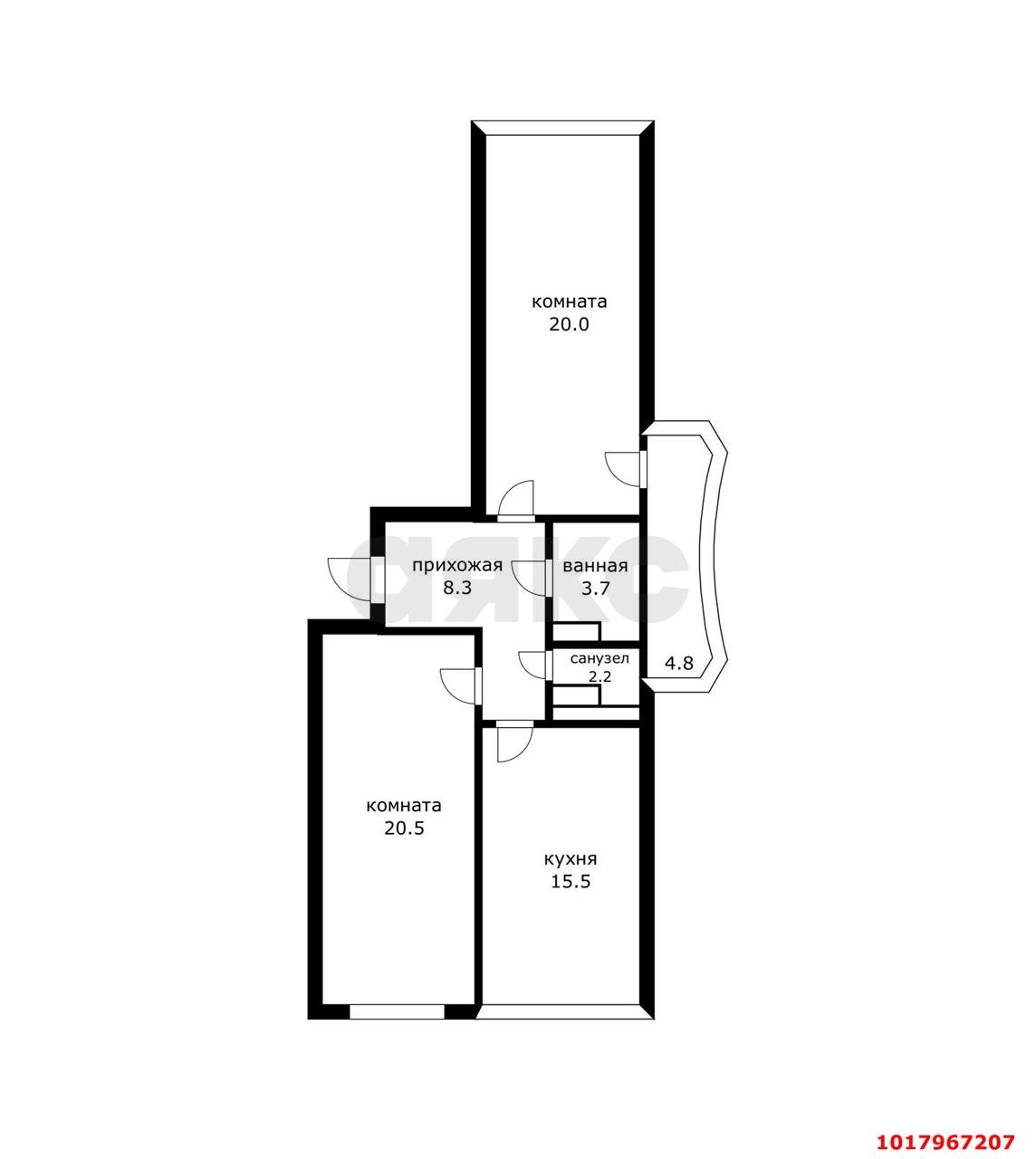 Фото №14: 2-комнатная квартира 75&nbsp;м², 6/16&nbsp;эт. - Краснодар, Прикубанский внутригородской округ, имени Петра Метальникова, мкр. жилой комплекс Инсити, ул. Евгении Жигуленко, 11/2