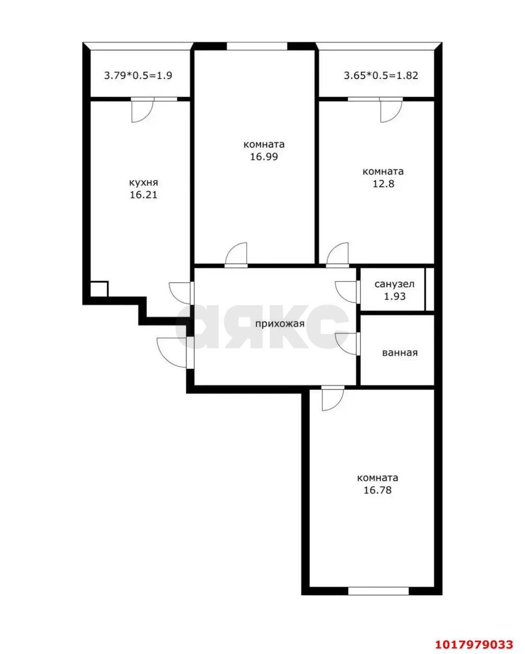 Фото №8: 3-комнатная квартира 90&nbsp;м², 6/22&nbsp;эт. - Краснодар, Прикубанский внутригородской округ, мкр. Достояние, ул. Конгрессная, 27
