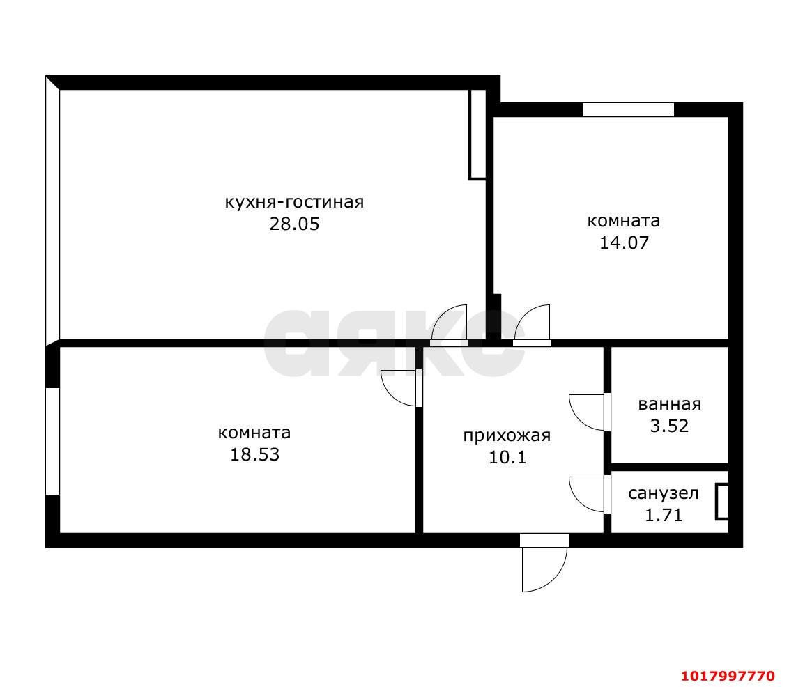 Фото №19: 2-комнатная квартира 76&nbsp;м², 12/24&nbsp;эт. - Краснодар, Прикубанский внутригородской округ, мкр. Достояние, ул. Григория Булгакова, 10