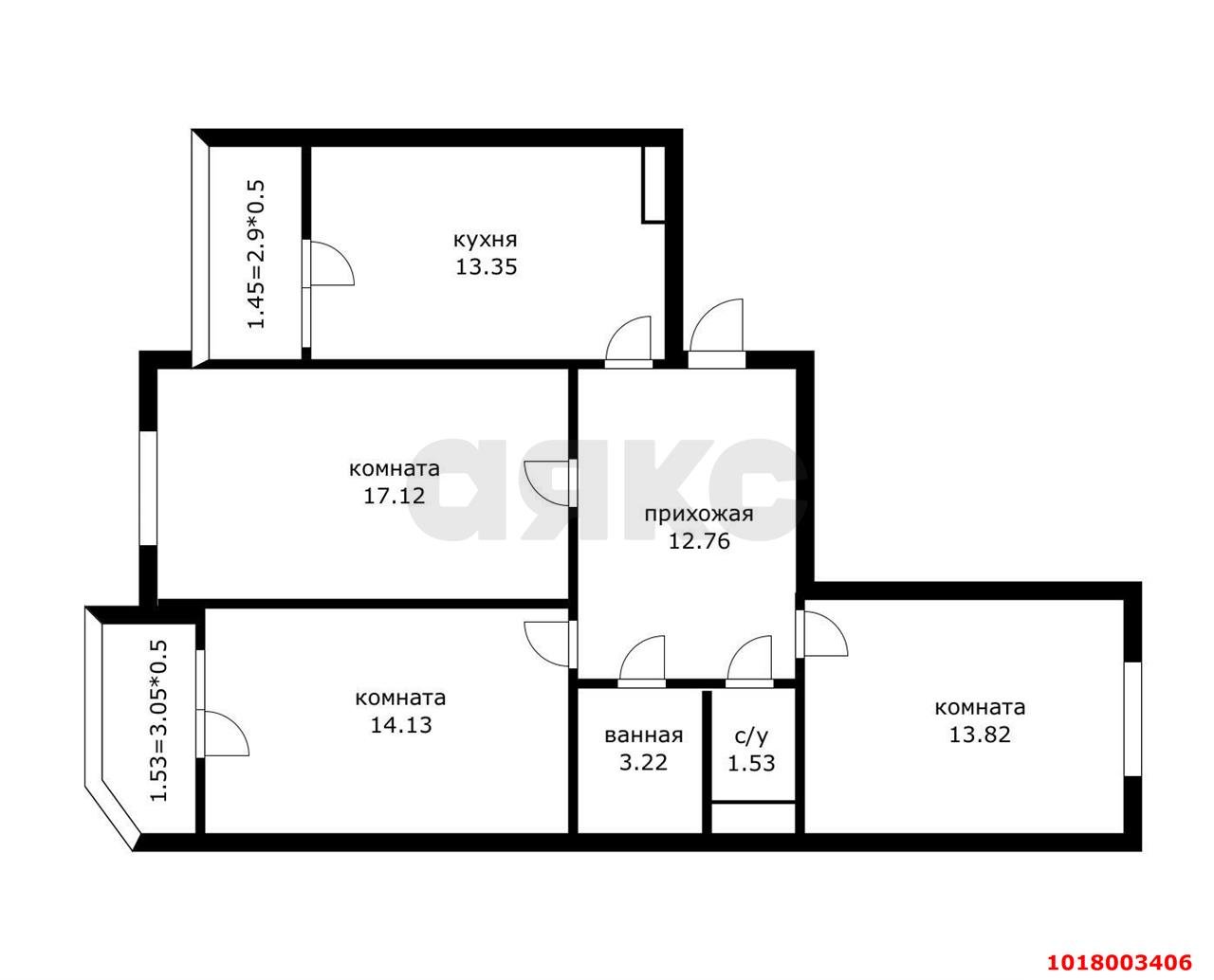 Фото №11: 3-комнатная квартира 85&nbsp;м², 13/22&nbsp;эт. - Краснодар, Прикубанский внутригородской округ, мкр. ЖК Губернский, ул. им. Героя Яцкова И.В., 9к3