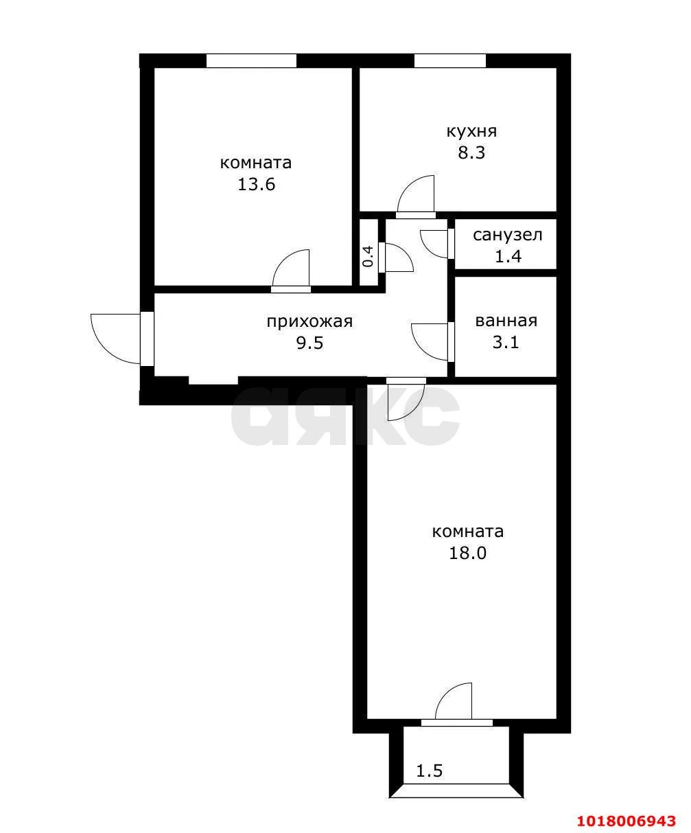 Фото №3: 2-комнатная квартира 57&nbsp;м², 4/4&nbsp;эт. - Краснодар, мкр. Западный внутригородской округ, ул. имени Дзержинского, 3