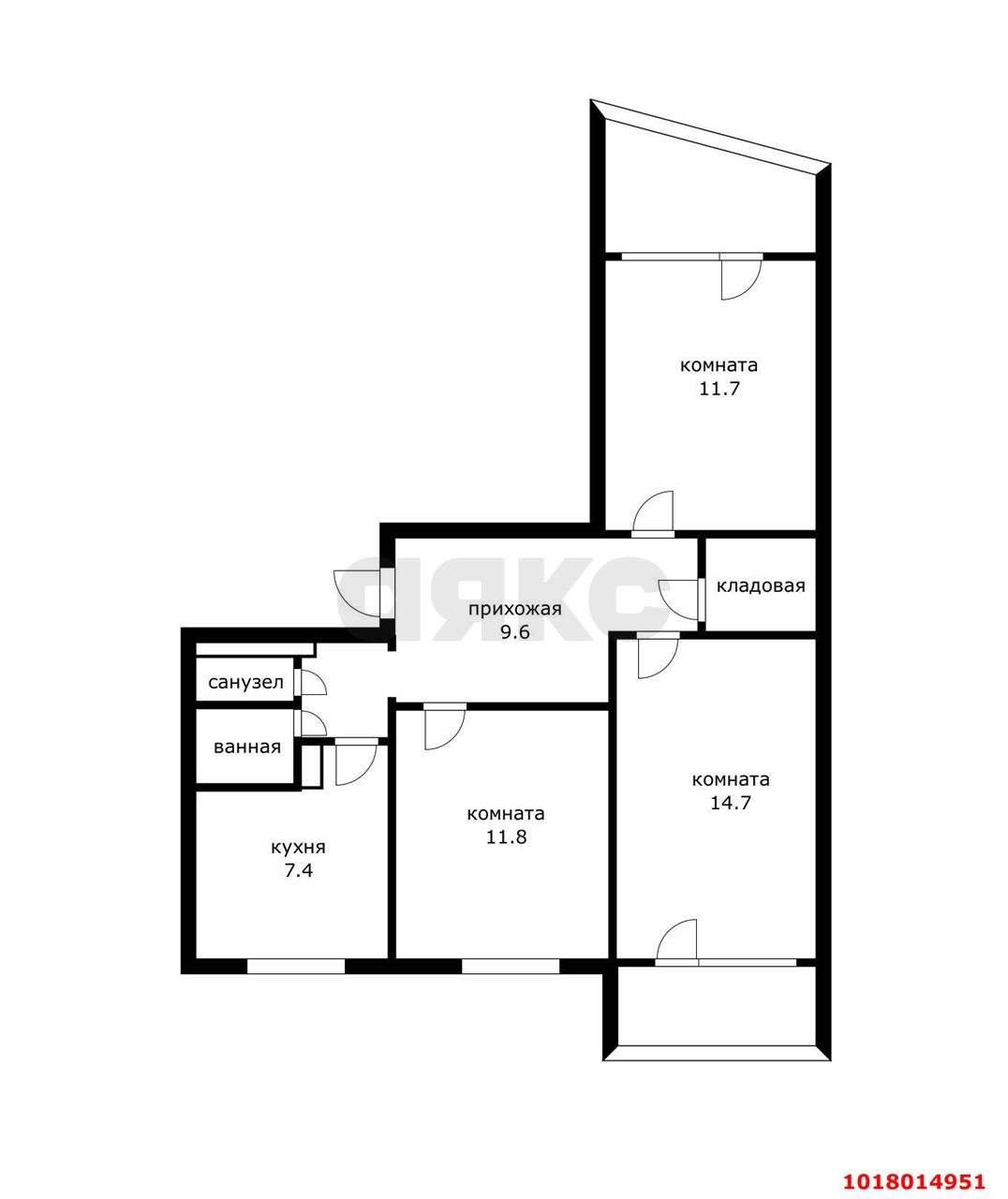 Фото №11: 3-комнатная квартира 70&nbsp;м², 4/9&nbsp;эт. - Краснодар, Карасунский внутригородской округ, мкр. Комсомольский, ул. 30-й Иркутской Дивизии, 14