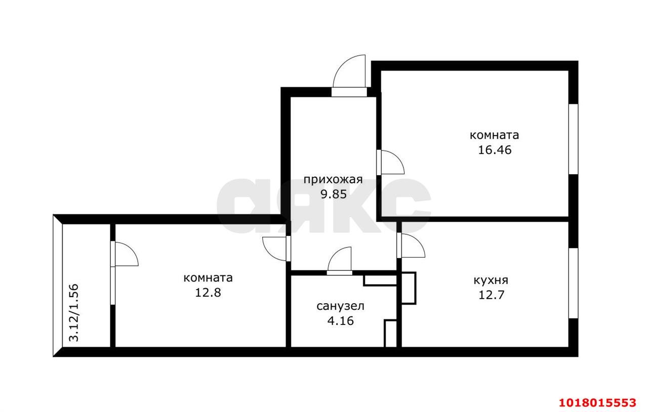 Фото №17: 2-комнатная квартира 60&nbsp;м², 13/23&nbsp;эт. - Краснодар, Карасунский внутригородской округ, Камвольно-суконный Комбинат, мкр. ЖК Урал, ул. Уральская, 87/7