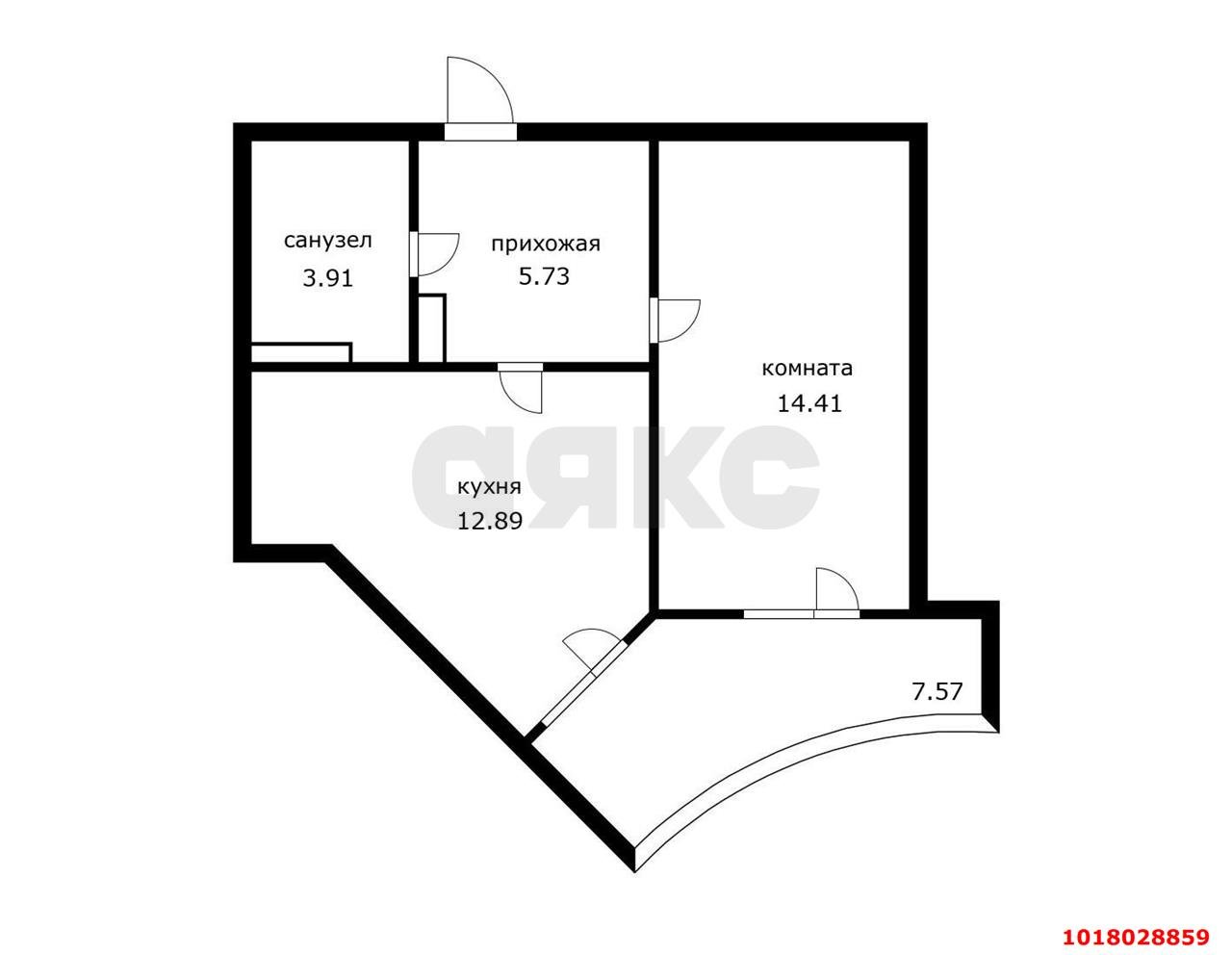 Фото №4: 1-комнатная квартира 45&nbsp;м², 7/22&nbsp;эт. - Краснодар, Прикубанский внутригородской округ, мкр. Достояние, ул. Конгрессная, 27