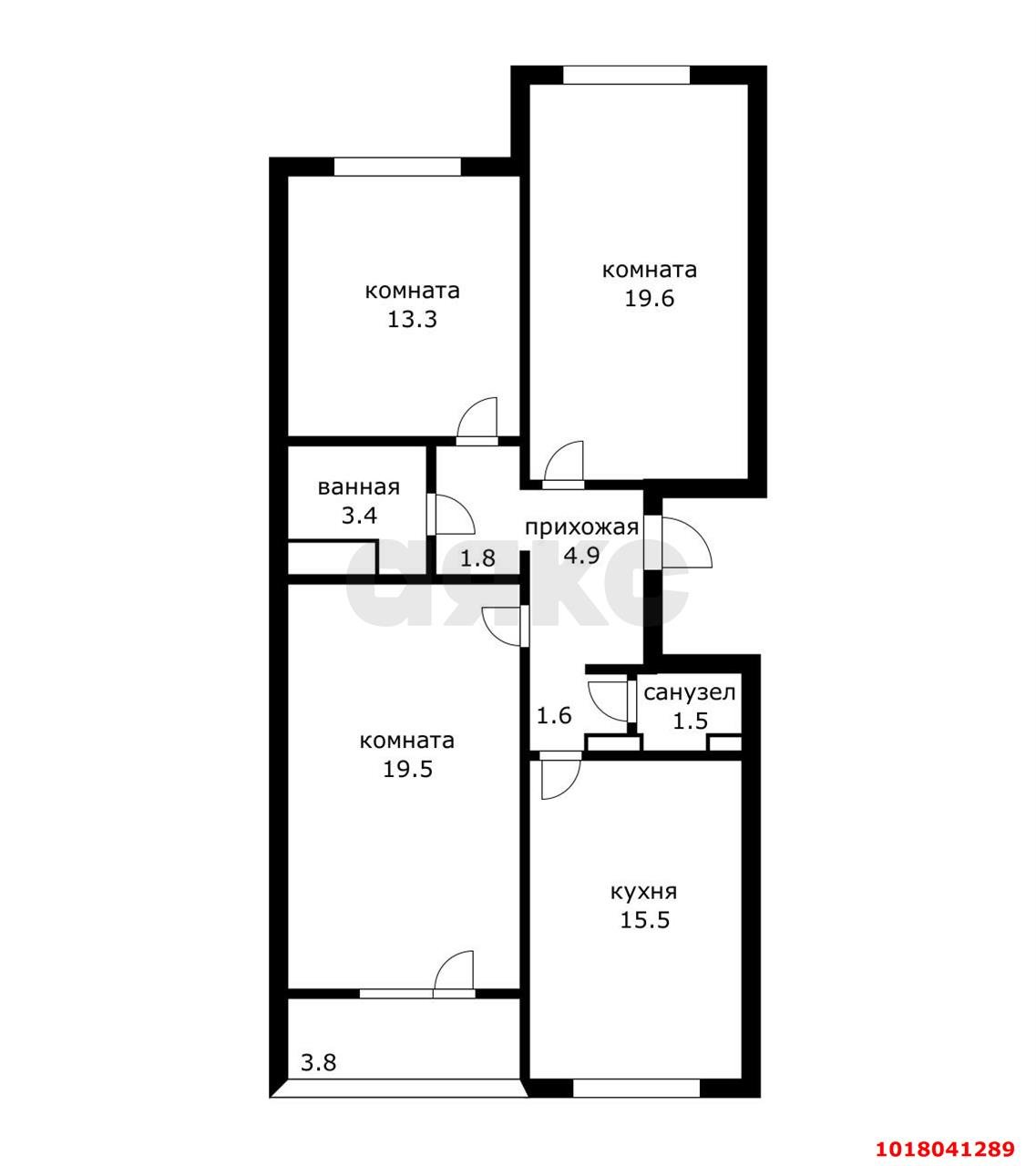 Фото №19: 3-комнатная квартира 81&nbsp;м², 1/16&nbsp;эт. - Краснодар, Прикубанский внутригородской округ, мкр. Московский, ул. Карякина, 27