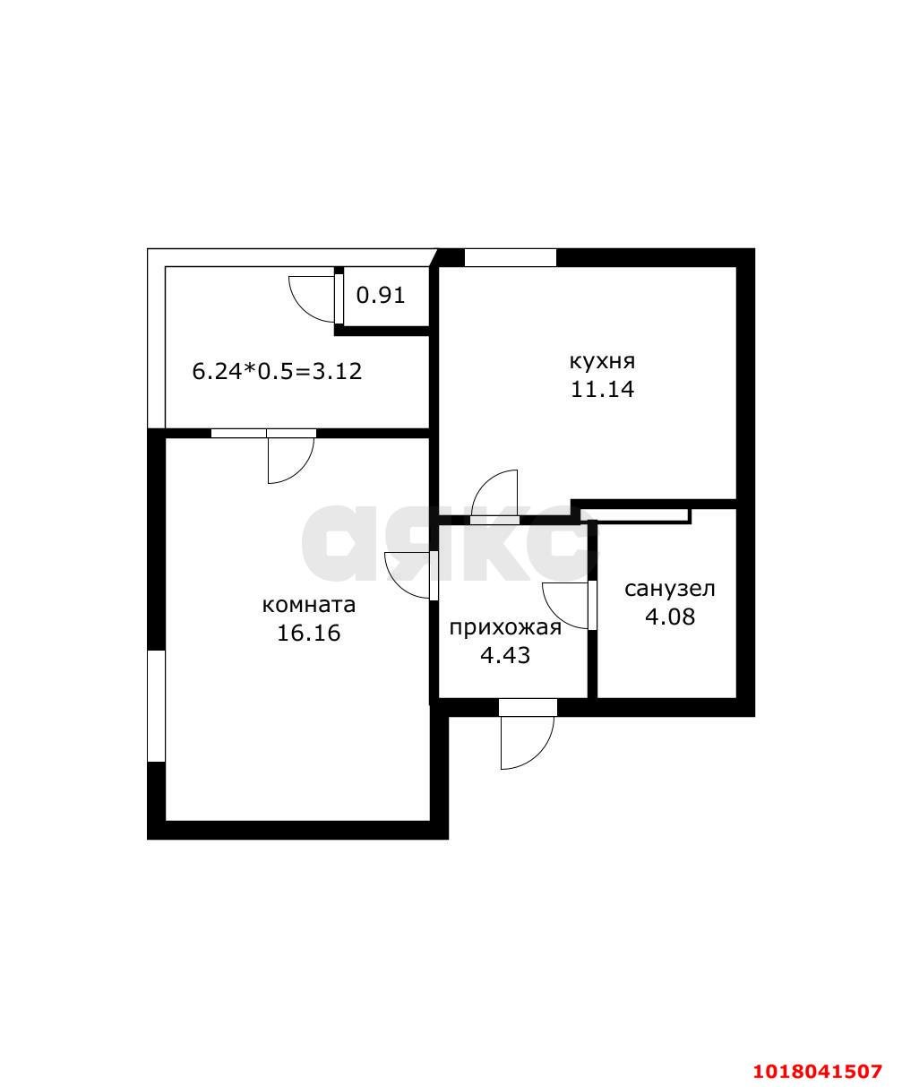 Фото №2: 1-комнатная квартира 42&nbsp;м², 8/11&nbsp;эт. - Краснодар, Прикубанский внутригородской округ, мкр. Образцово, ул. Штурвальная, 10