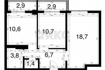 Фото №1: 2-комнатная квартира 53 м², 4/14 эт. - Краснодар, мкр. ЖК Красная Площадь, ул. Конгрессная, 25