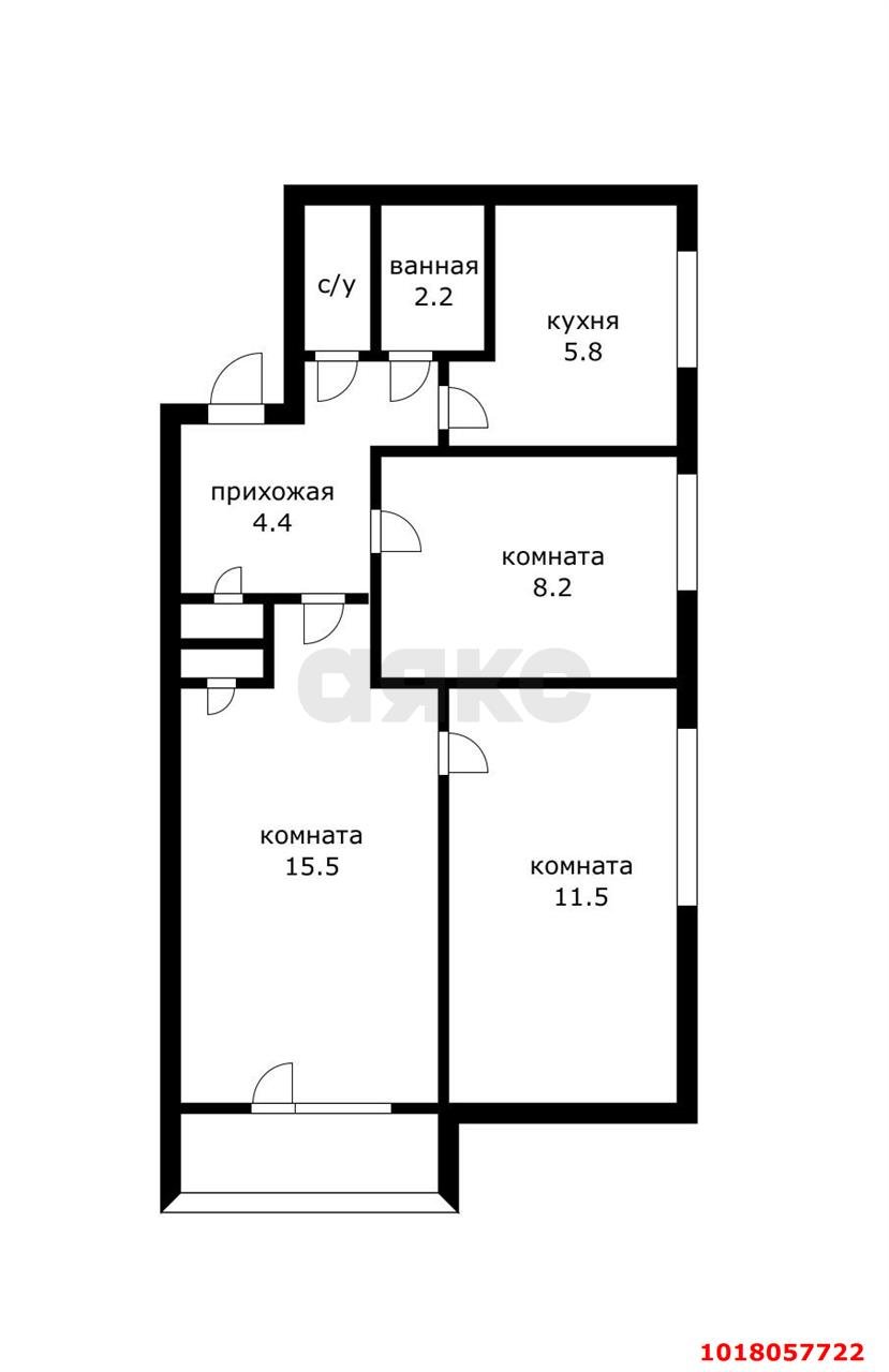 Фото №14: 3-комнатная квартира 51&nbsp;м², 3/5&nbsp;эт. - Краснодар, Прикубанский внутригородской округ, мкр. Славянский, ул. Темрюкская, 62