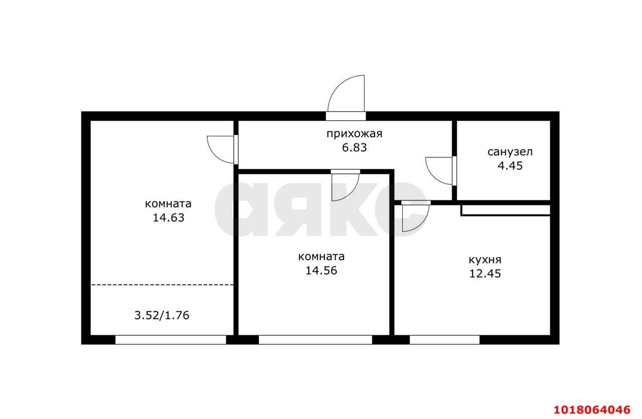 Фото №10: 2-комнатная квартира 56&nbsp;м², 11/24&nbsp;эт. - Краснодар, Центральный внутригородской округ, мкр. Черёмушки, ул. Обрывная, 132/1к8