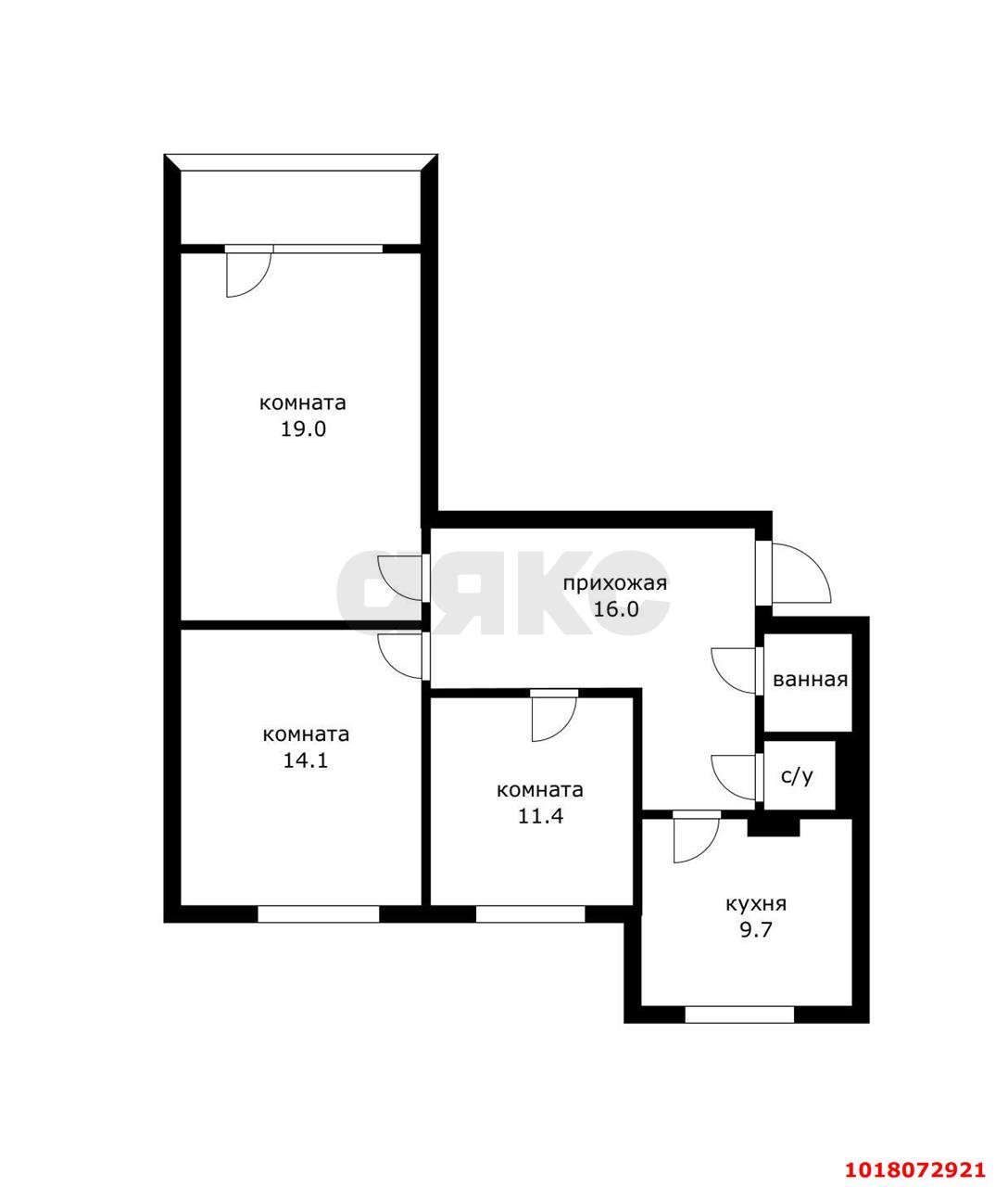 Фото №14: 3-комнатная квартира 78&nbsp;м², 3/10&nbsp;эт. - Краснодар, Прикубанский внутригородской округ, мкр. Восточно-Кругликовский, ул. имени 40-летия Победы, 93