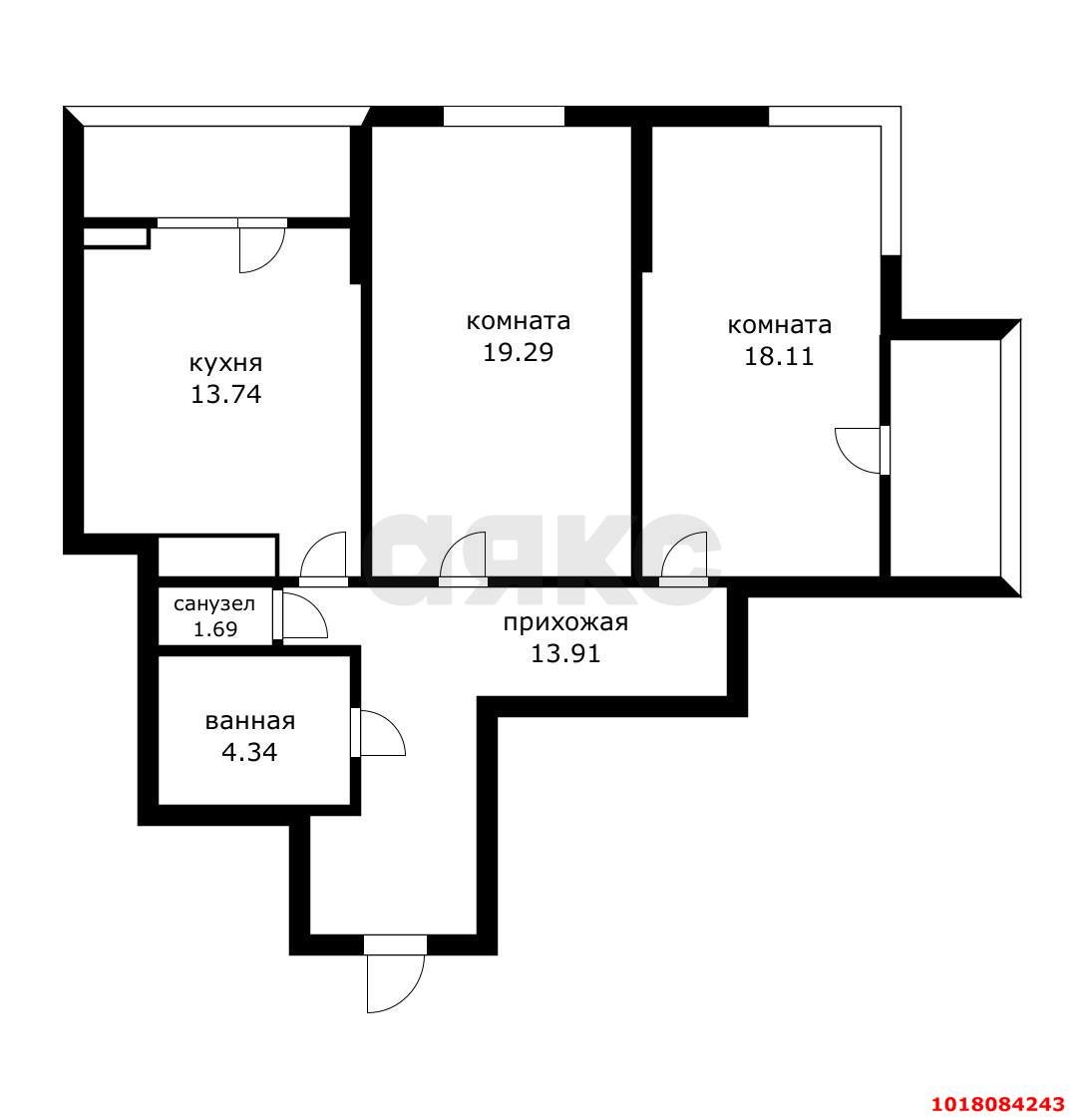 Фото №17: 2-комнатная квартира 71&nbsp;м², 14/17&nbsp;эт. - Краснодар, Западный внутригородской округ, ЖК Новый Город, мкр. Юбилейный, б-р Клары Лучко, 10