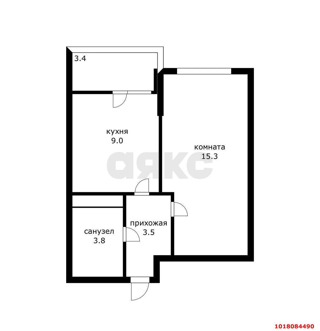 Фото №6: 1-комнатная квартира 35&nbsp;м², 6/24&nbsp;эт. - Краснодар, Прикубанский внутригородской округ, мкр. ЖК Мечта, ул. им. Героя Яцкова И.В., 1/10