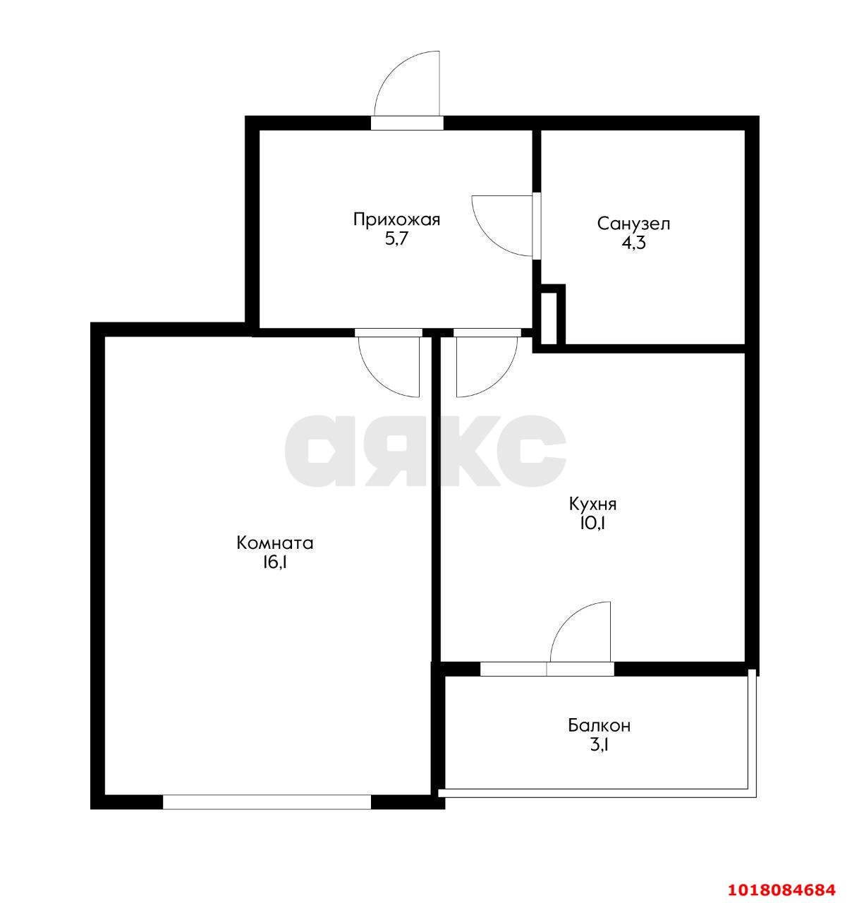 Фото №16: 1-комнатная квартира 40&nbsp;м², 17/22&nbsp;эт. - Краснодар, Карасунский внутригородской округ, мкр. Почтовый, ул. имени Валерия Гассия, 3