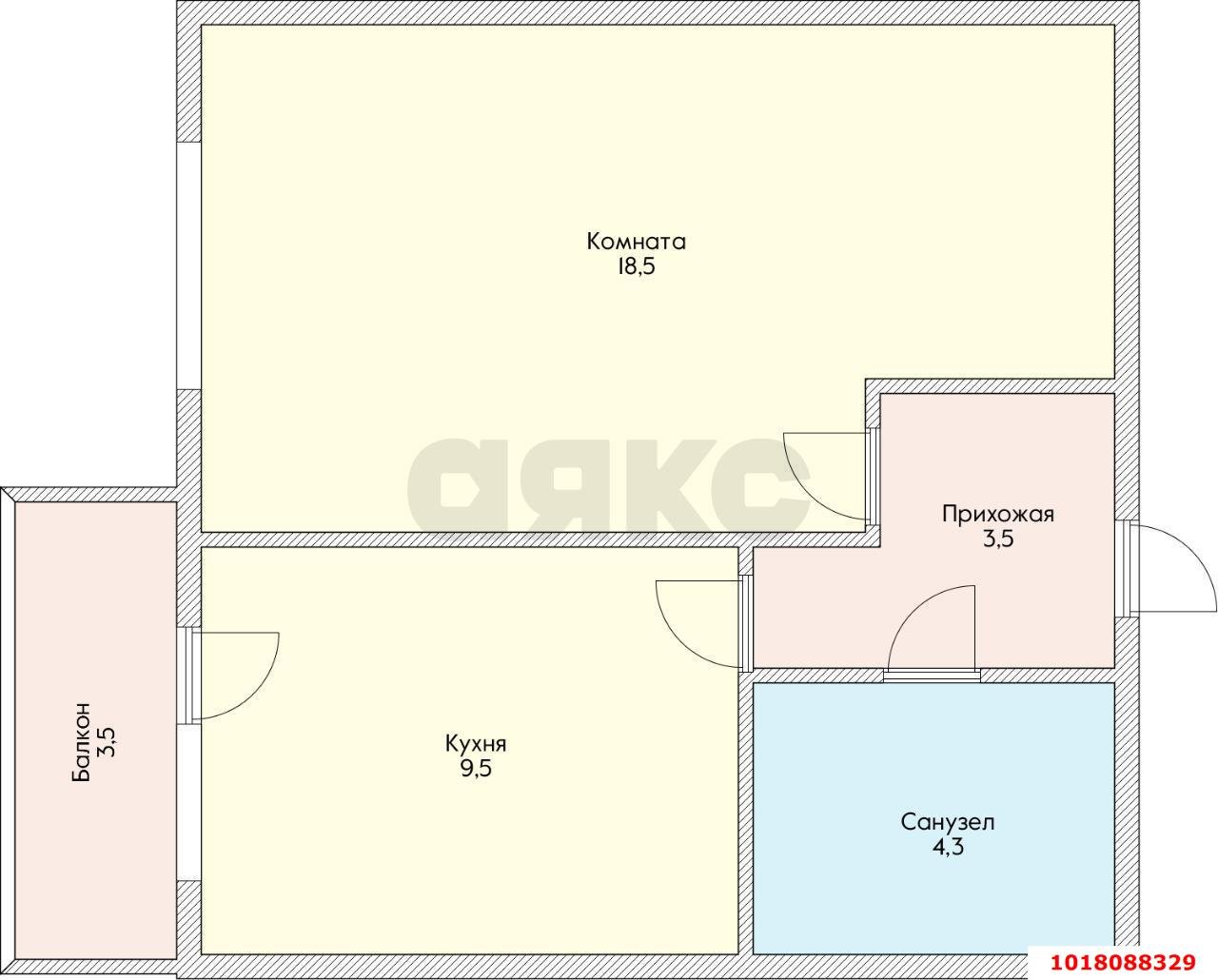 Фото №10: 1-комнатная квартира 38&nbsp;м², 8/9&nbsp;эт. - Краснодар, Прикубанский внутригородской округ, ЖК Рада, мкр. Музыкальный, ул. имени С.В. Рахманинова, 32
