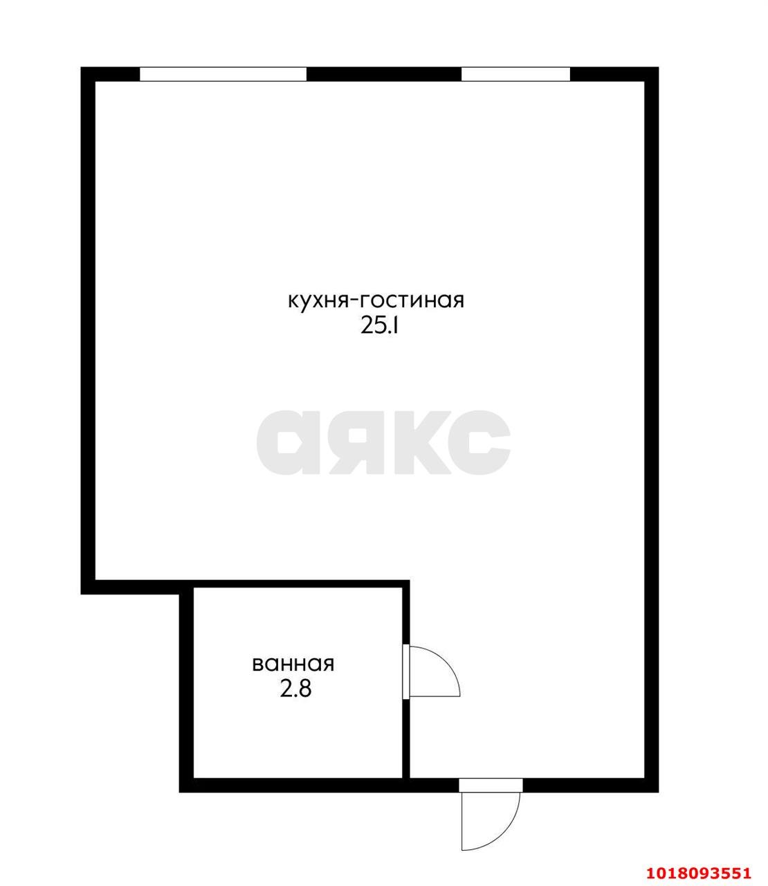 Фото №8: Студия 27&nbsp;м², -1/6&nbsp;эт. - Краснодар, мкр. Прикубанский внутригородской округ, ул. имени Ивана Лотышева, 17